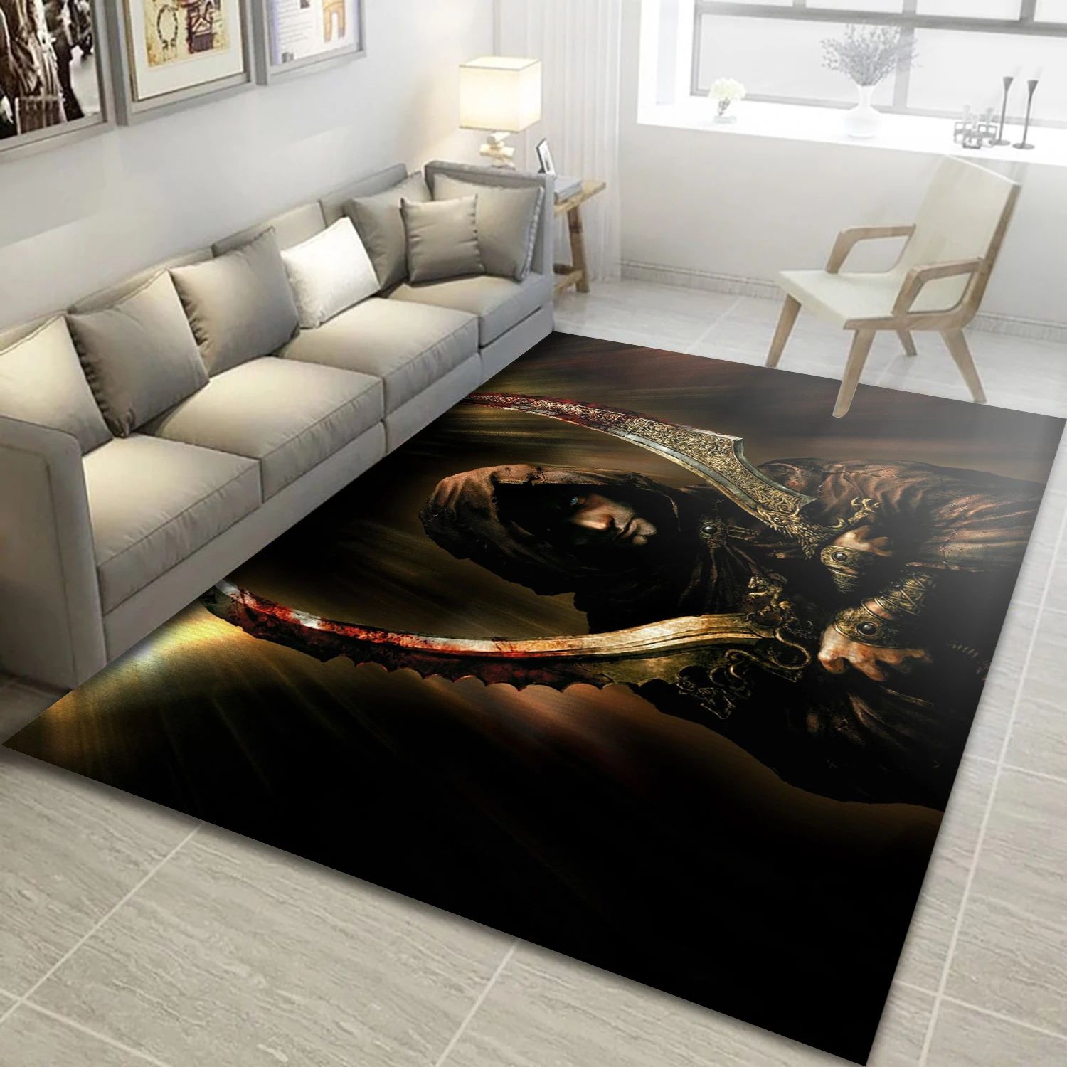 Prince Of Persia Warrior Within Dual Blade Game Area Rug Carpet