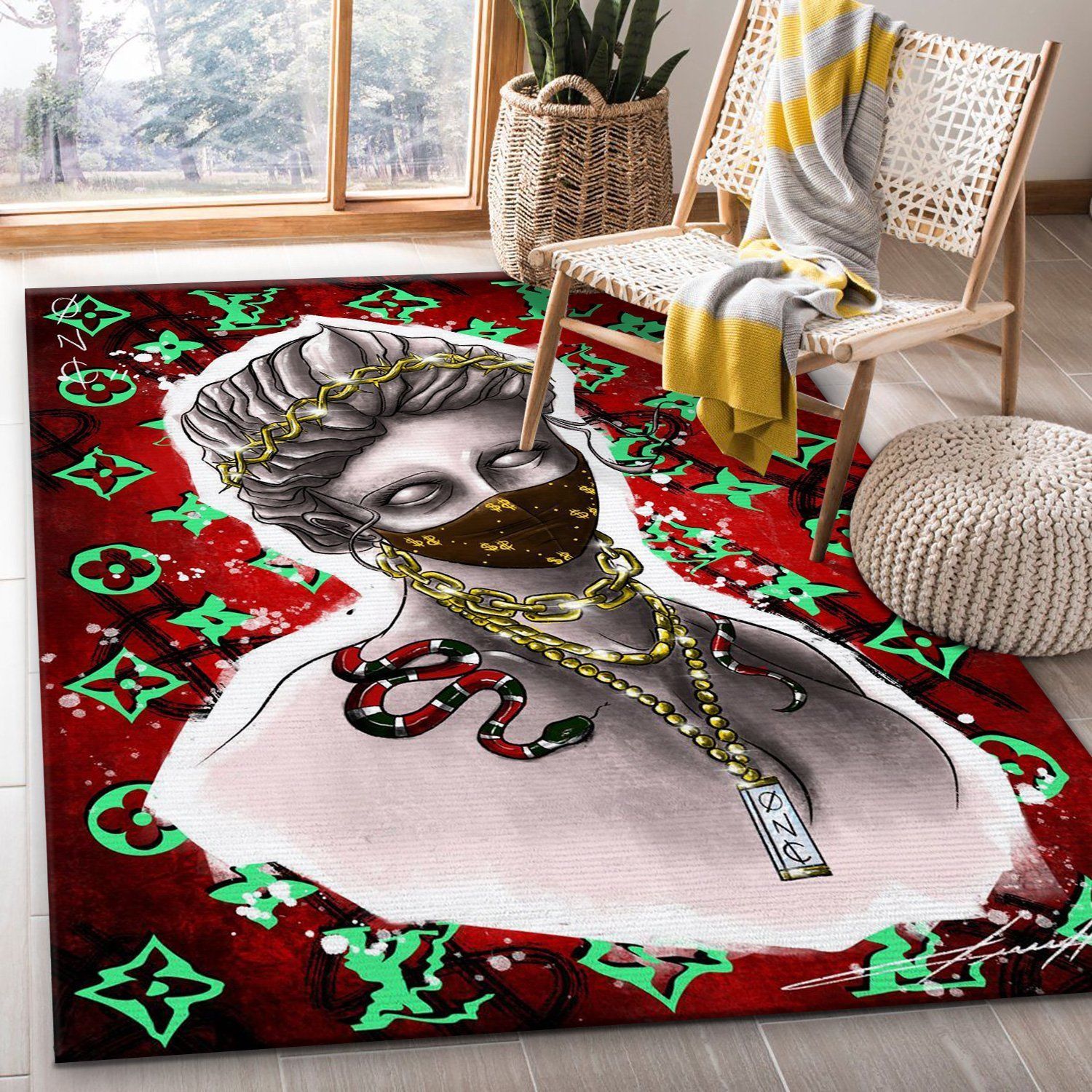 Princess Snake Rectangle Rug Living Room Rug Home Decor Floor Decor - Indoor Outdoor Rugs