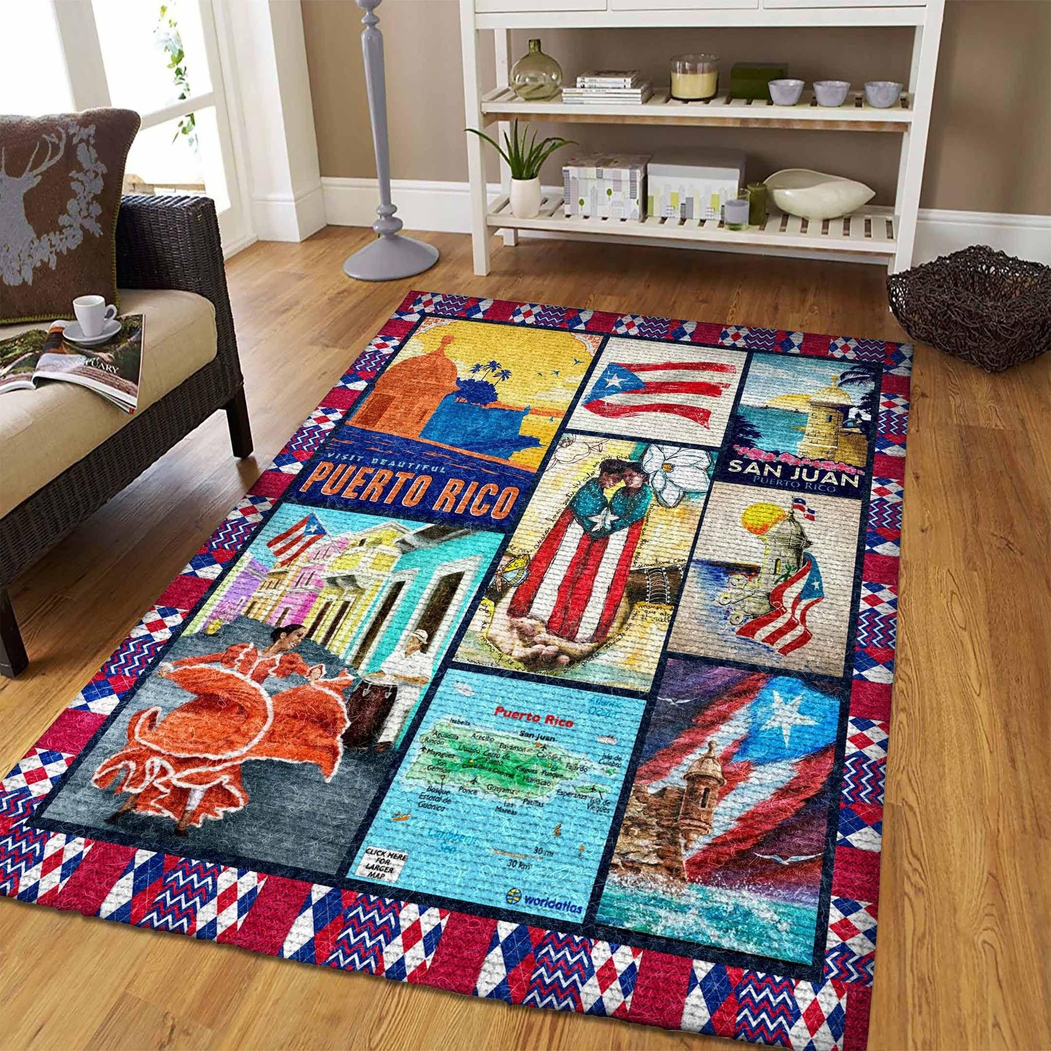 Puerto Rico Rug Chrismas Gift - Indoor Outdoor Rugs