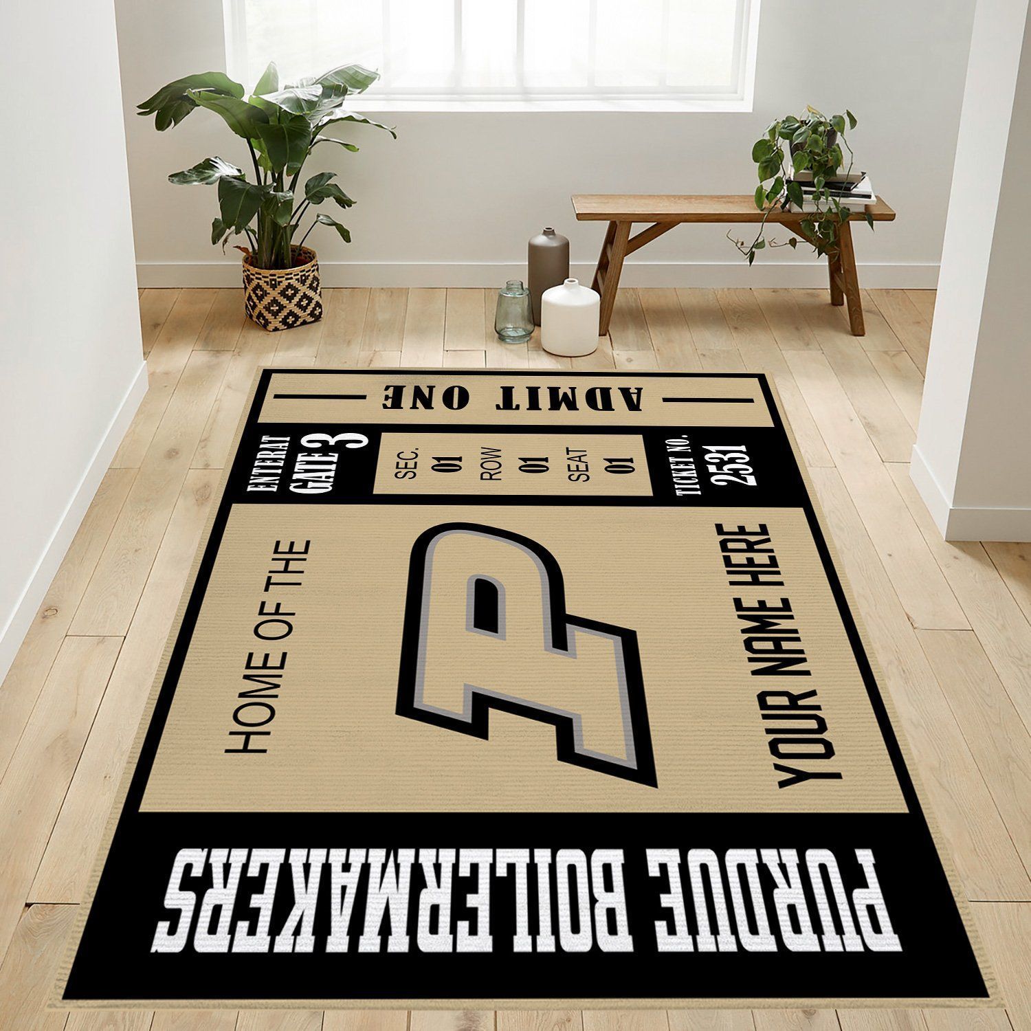 Purdue Boilermakers Ncaa Customizable Rug