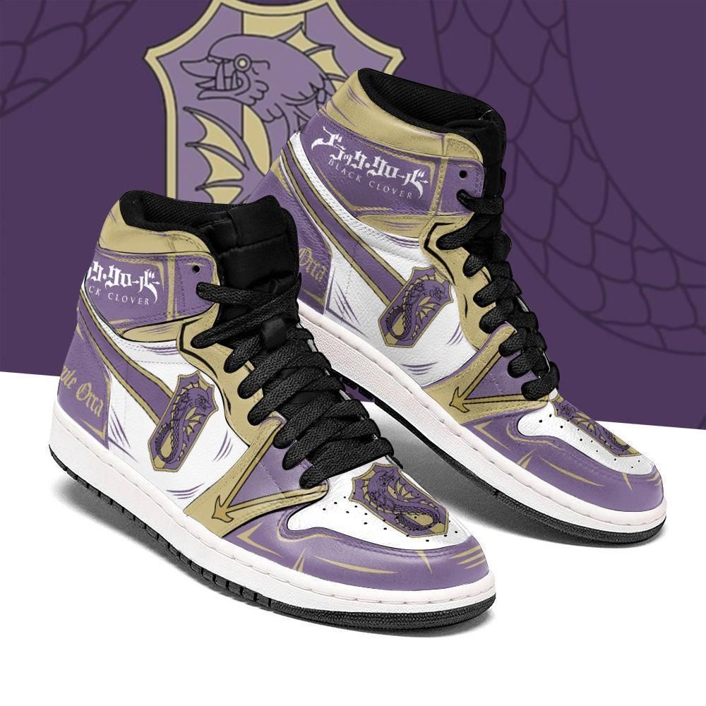 Purple Orca Magic Knight Black Clover Anime Air Jordan 2021 Shoes Sport Sneakers