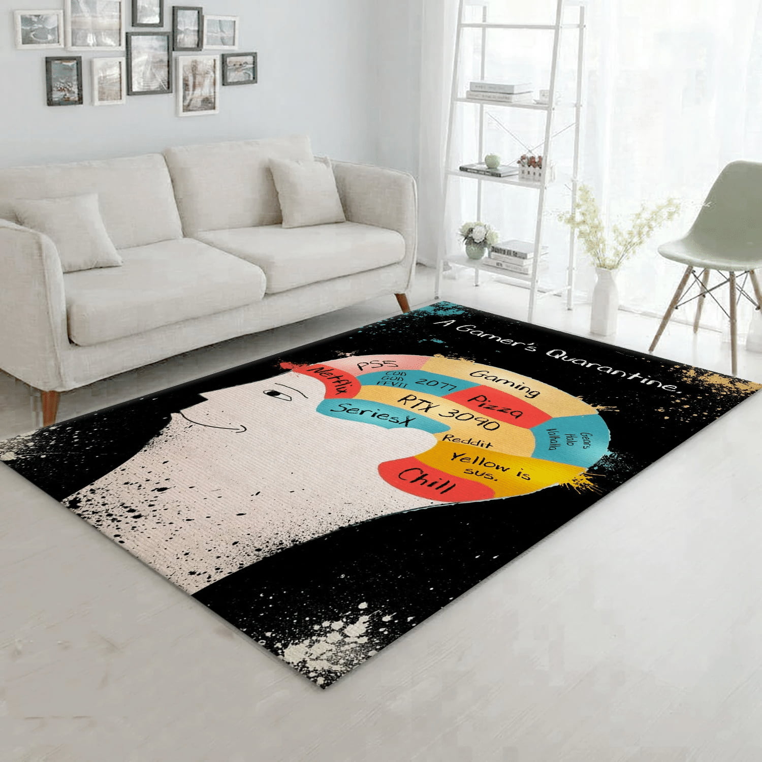 Quarantine For Gamers Area Rug