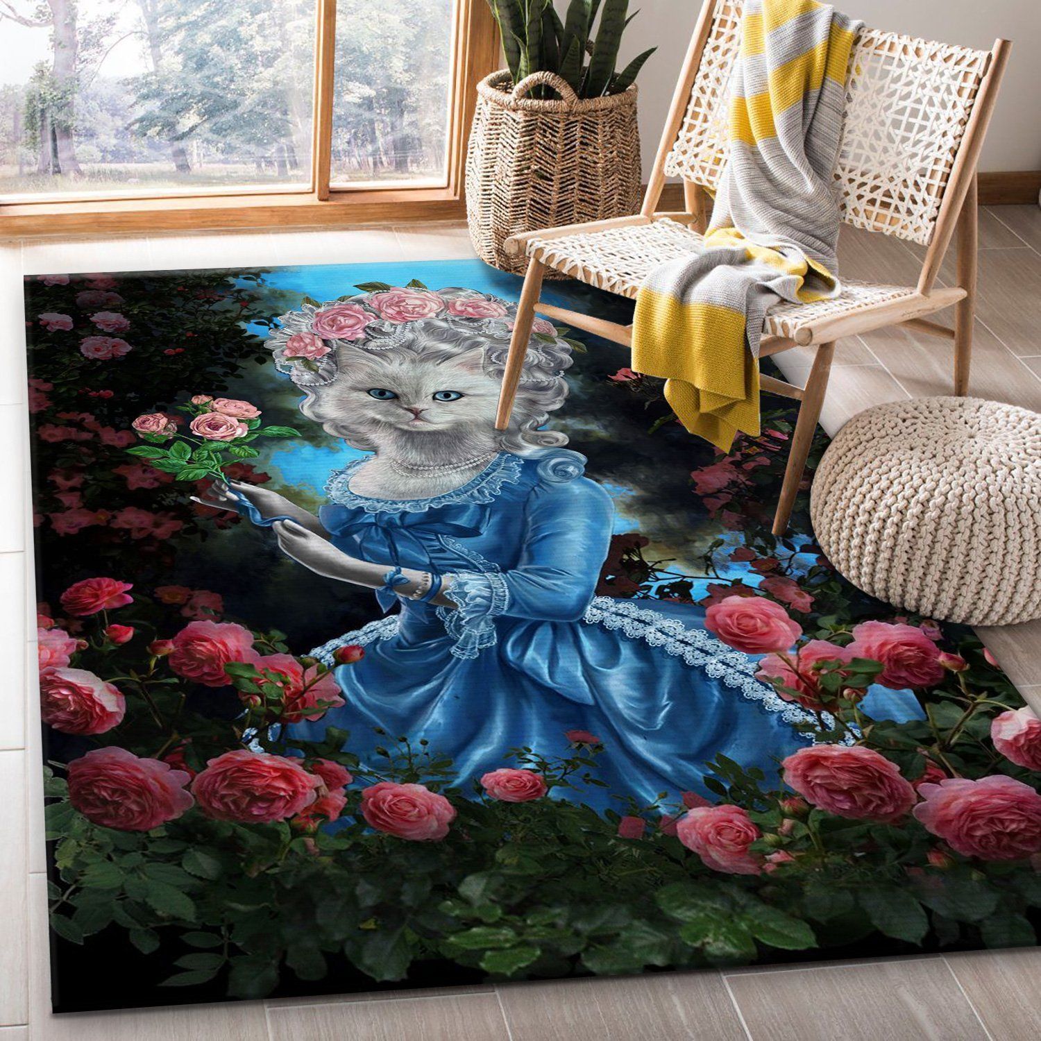 Queen Marie Cat Of France Area Rug Carpet Living Room Rug US Gift Decor - Indoor Outdoor Rugs