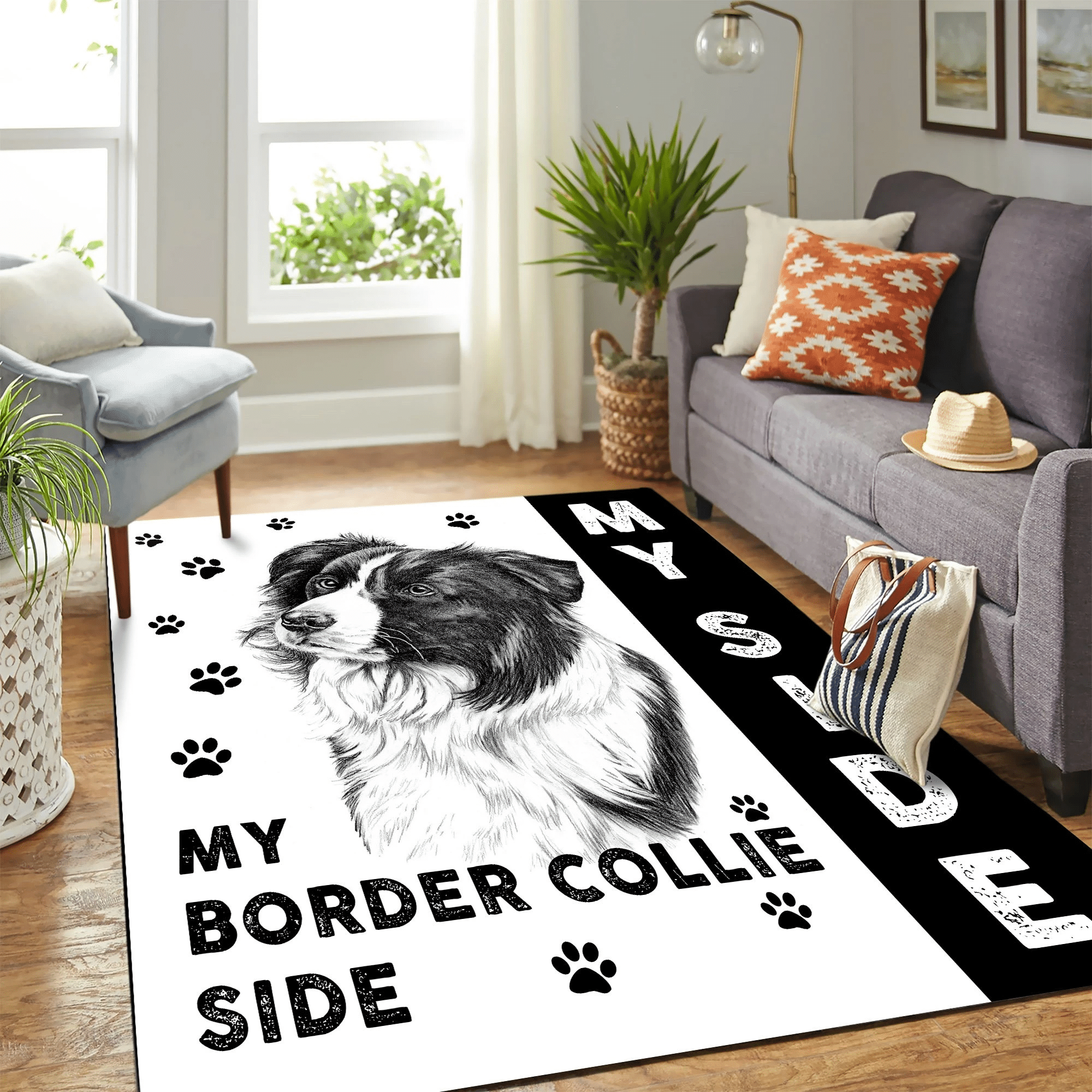 Quilt Border Collie Mk Carpet Area Rug Chrismas Gift - Indoor Outdoor Rugs