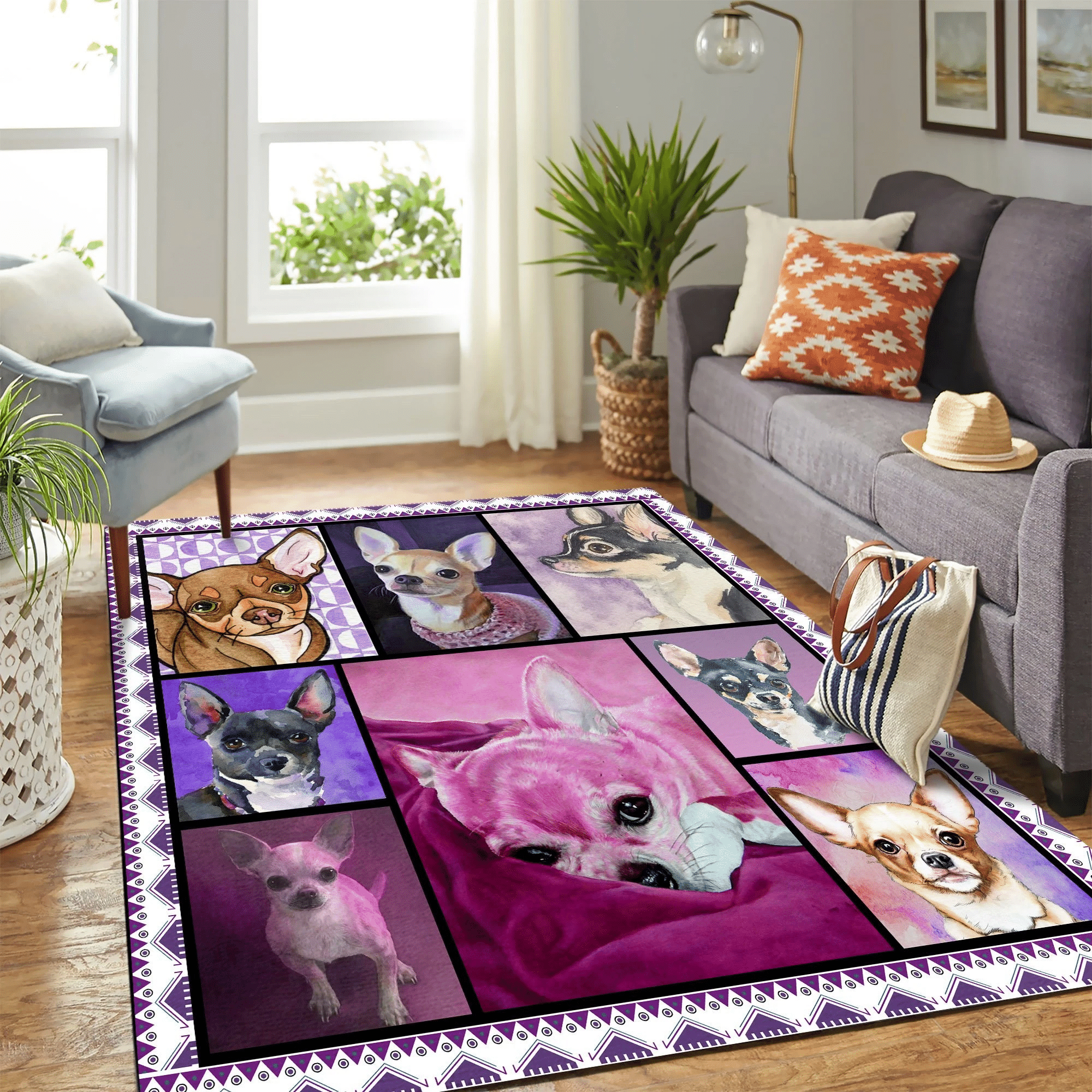 Quilt Chihuahua Mk Carpet Area Rug Chrismas Gift - Indoor Outdoor Rugs