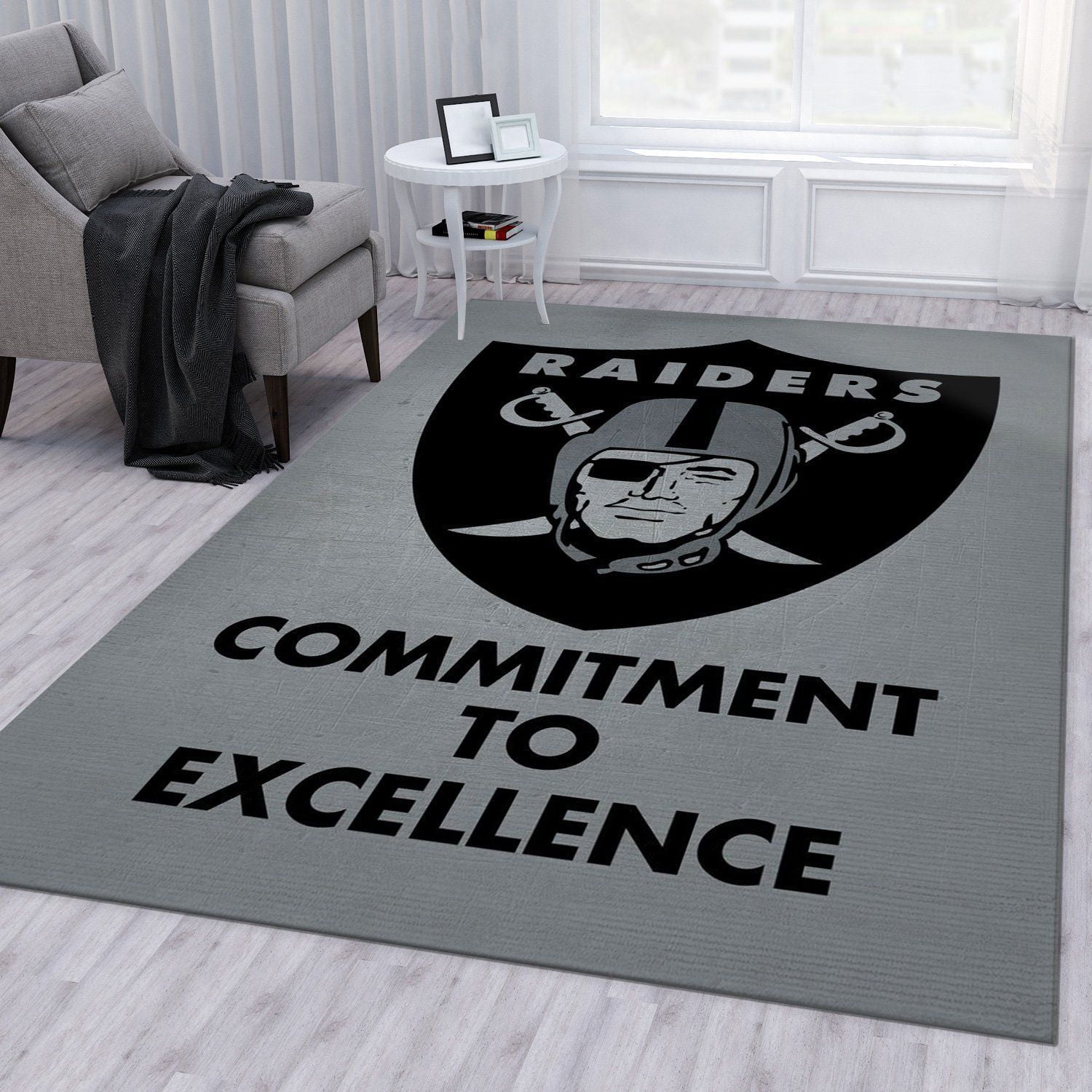 Raiders Excellence Nfl Rug Living Room Rug Christmas Gift US Decor - Indoor Outdoor Rugs