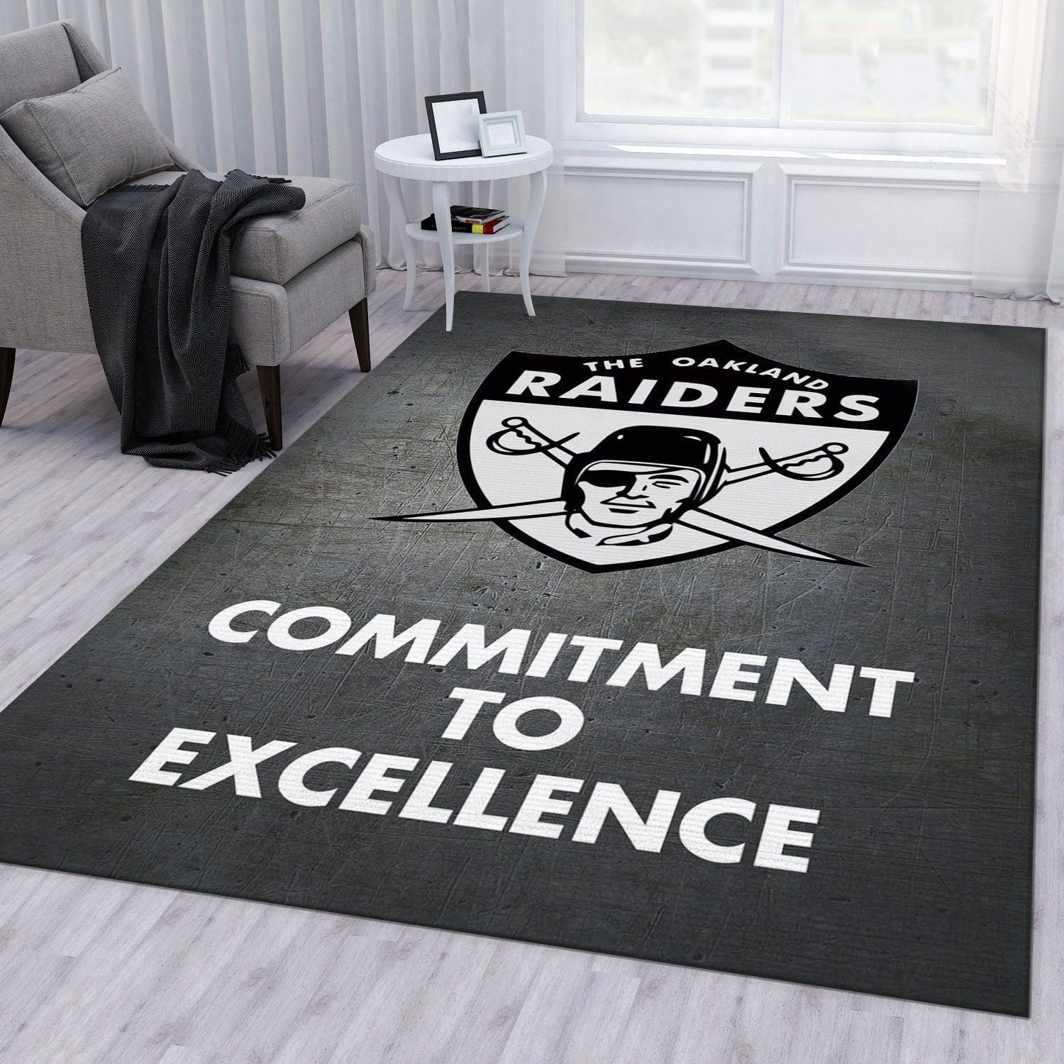 Raiders Retro Excellence Nfl Football Team Area Rug For Gift Bedroom Rug Home Decor Floor Decor - Indoor Outdoor Rugs