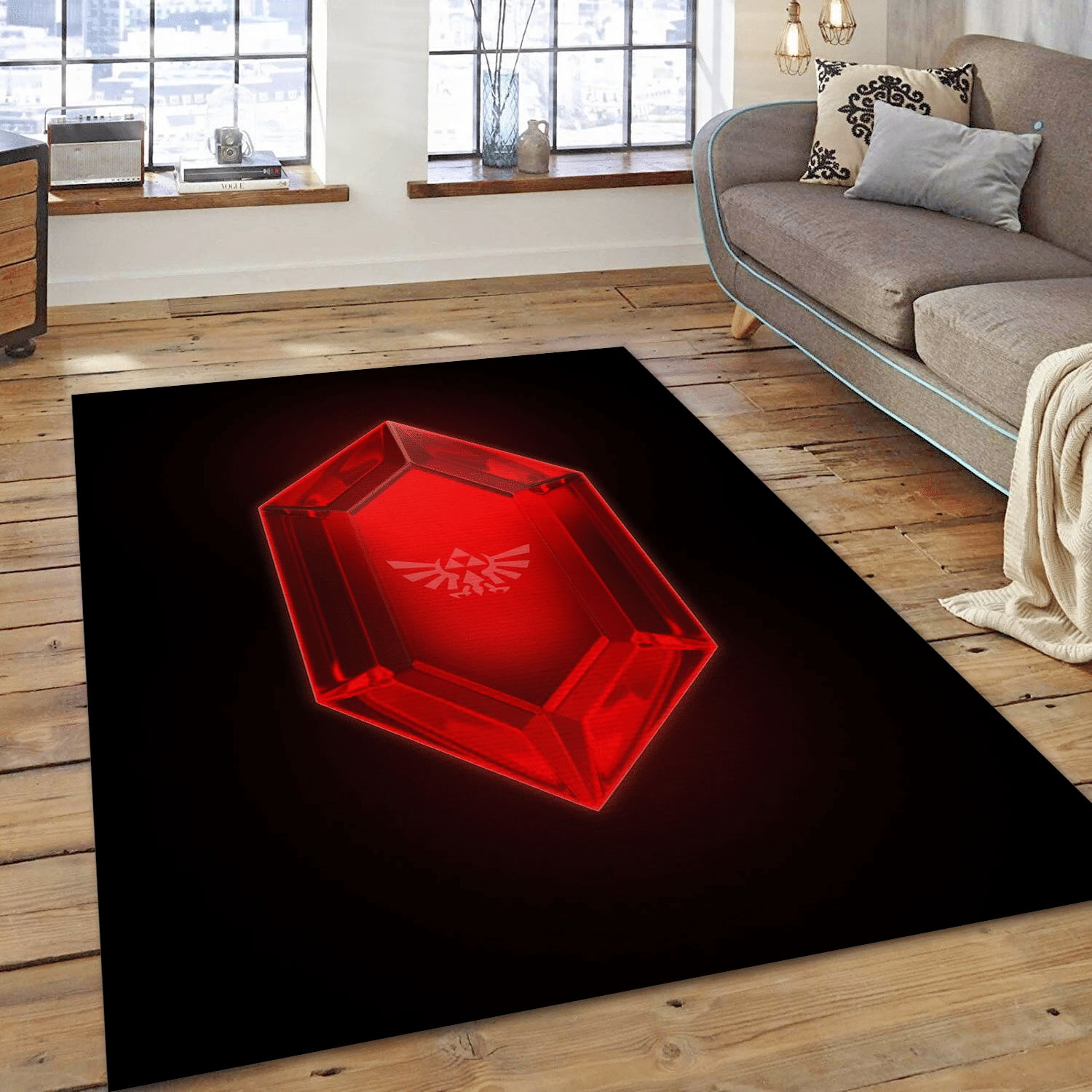 Red Rupee Gaming Area Rug