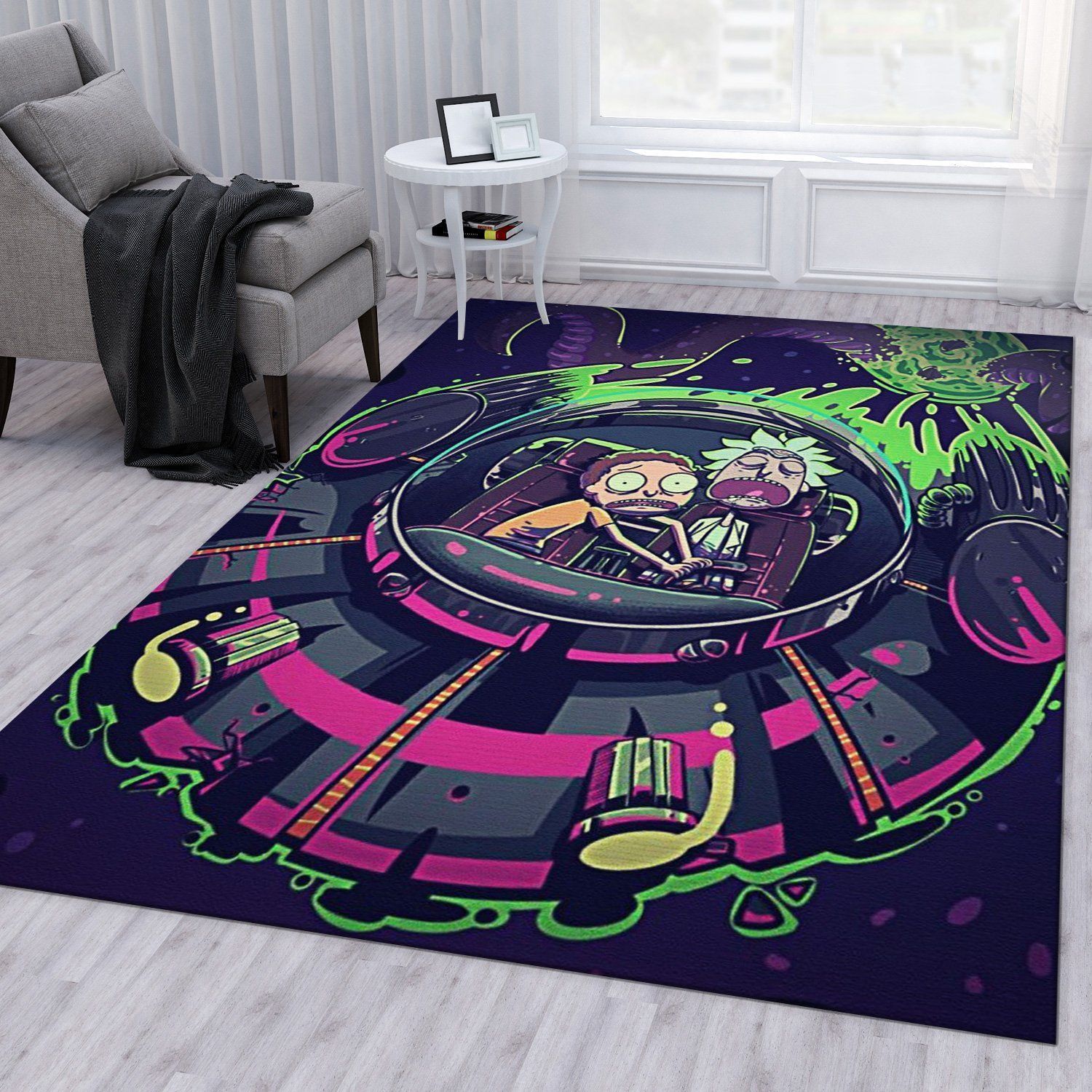 Rick And Morty Area Rug For Christmas Living Room Rug Home Decor Floor Decor - Indoor Outdoor Rugs