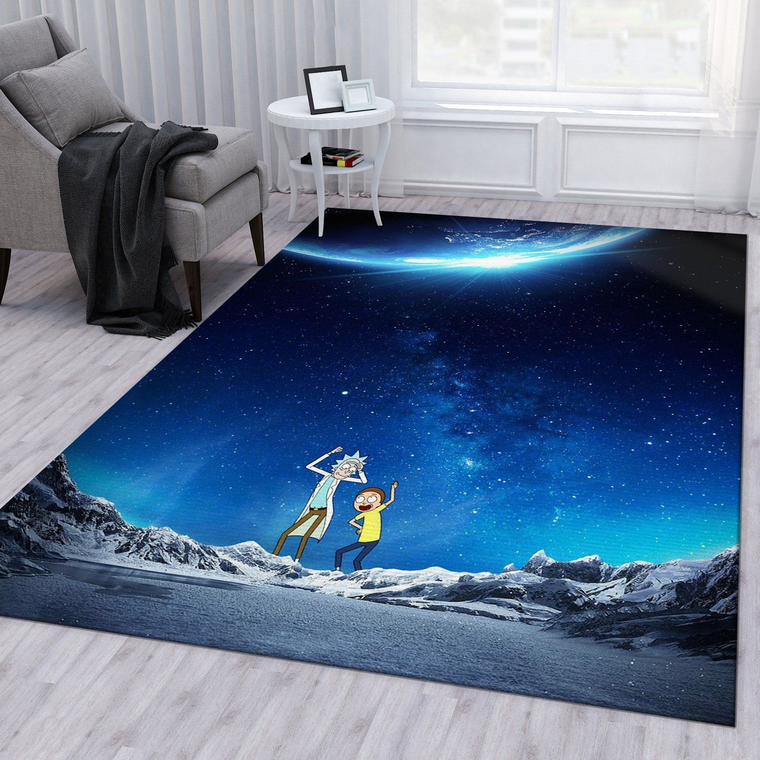 Rick And Morty Christmas Gift Rug Bedroom Rug Home Decor Floor Decor - Indoor Outdoor Rugs