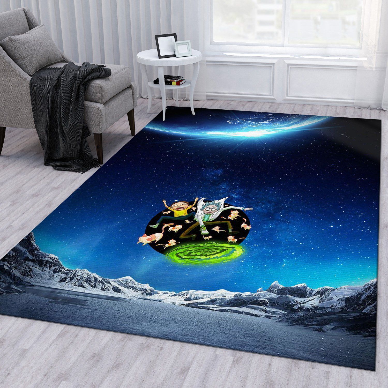 Rick And Morty Christmas Gift Rug Bedroom Rug Home Decor Floor Decor - Indoor Outdoor Rugs