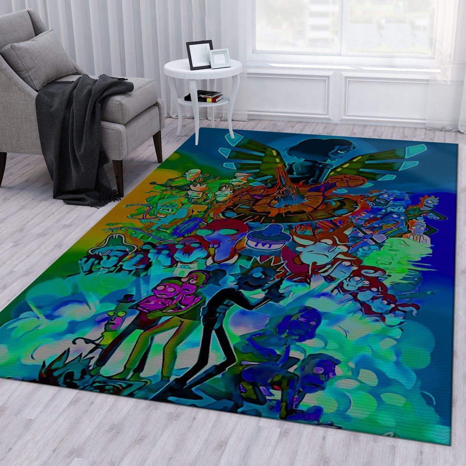 Rick And Morty Christmas Gift Rug Bedroom Rug Home Decor Floor Decor - Indoor Outdoor Rugs