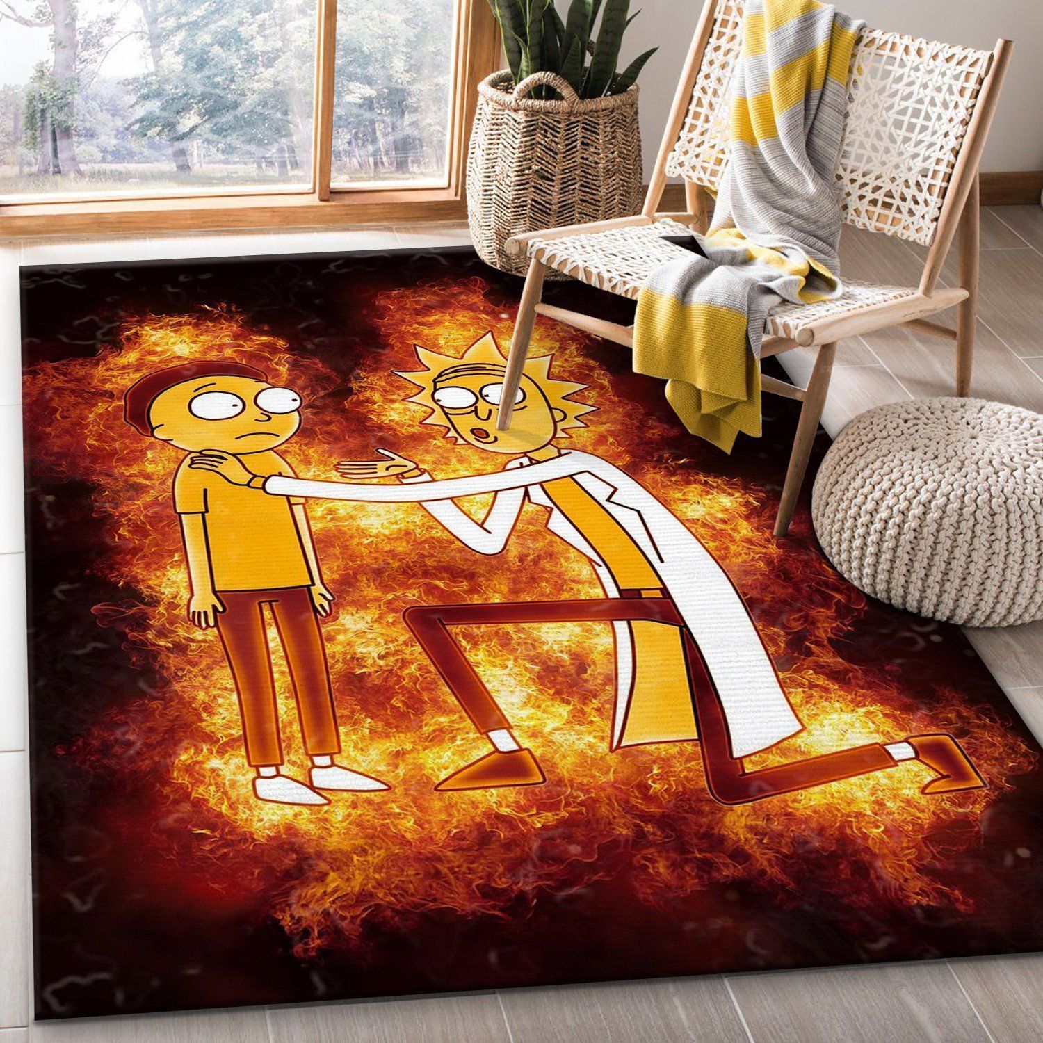 Rick And Morty Christmas Gift Rug Bedroom Rug Home Decor Floor Decor - Indoor Outdoor Rugs