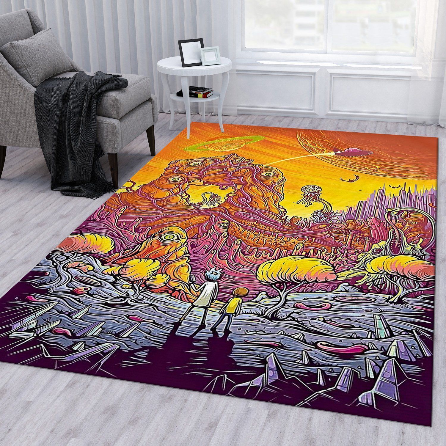 Rick And Morty Christmas Gift Rug Bedroom Rug Home Decor Floor Decor - Indoor Outdoor Rugs