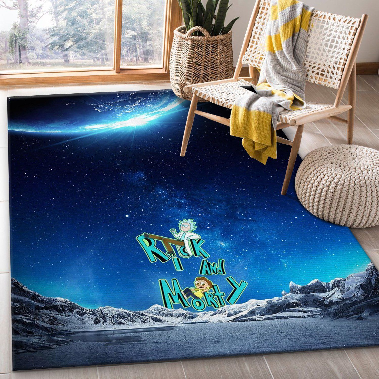 Rick And Morty Christmas Gift Rug Bedroom Rug Home Decor Floor Decor - Indoor Outdoor Rugs