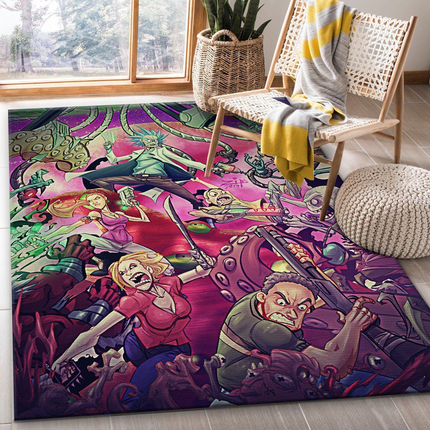 Rick And Morty Christmas Gift Rug Living Room Rug Home Decor Floor Decor - Indoor Outdoor Rugs