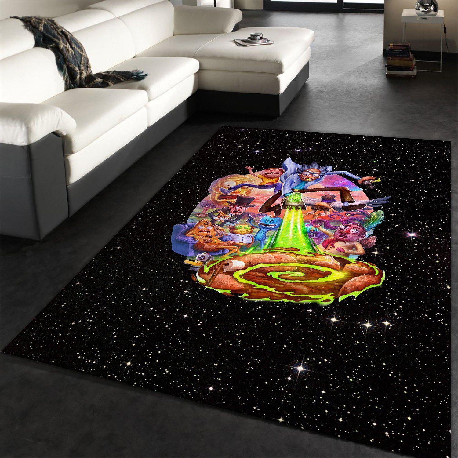 Rick And Morty Galaxy Area Rugs Living Room Carpet Christmas Gift Floor Decor The US Decor - Indoor Outdoor Rugs