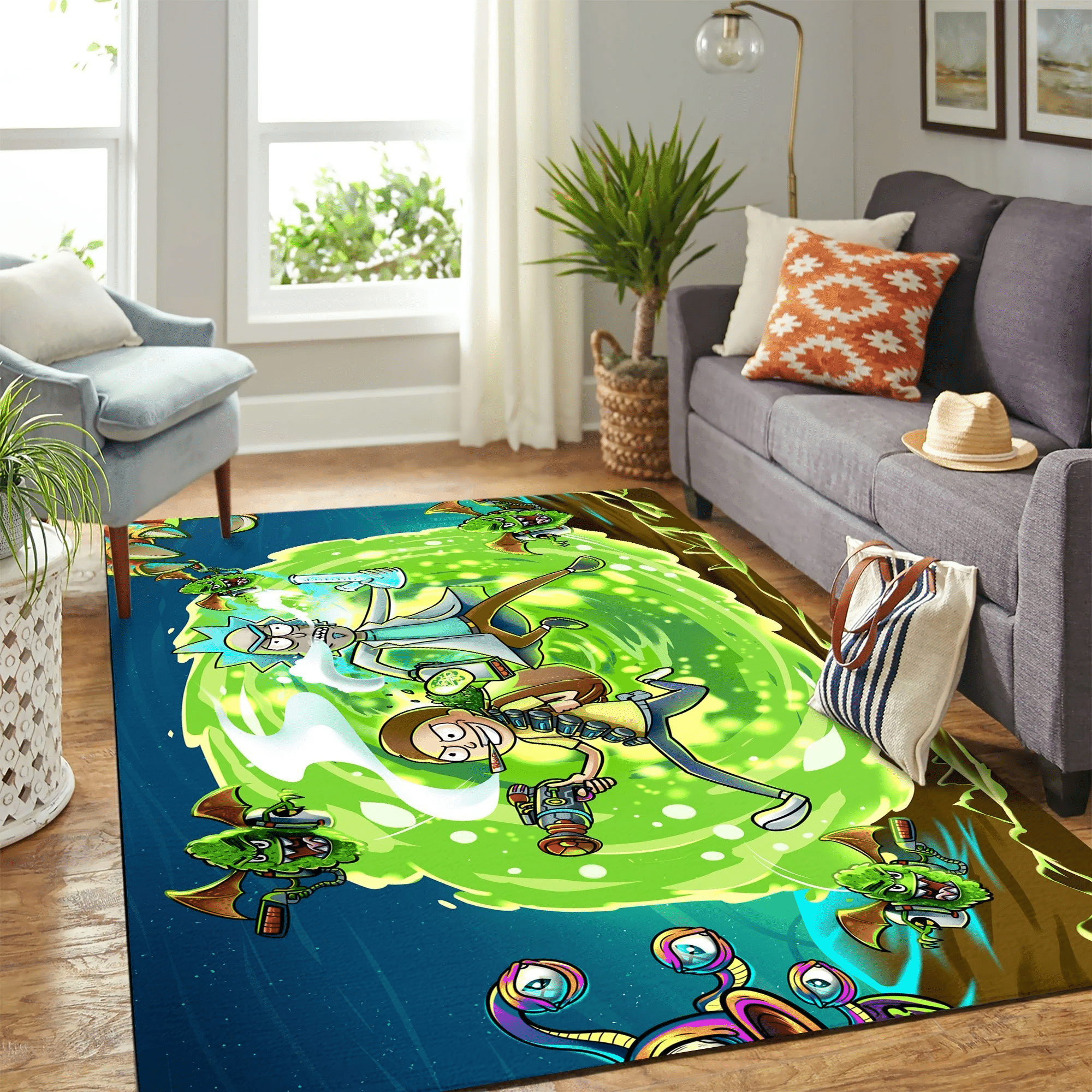 Rick And Morty In Another Dimension Carpet Floor Area Rug - Indoor Outdoor Rugs