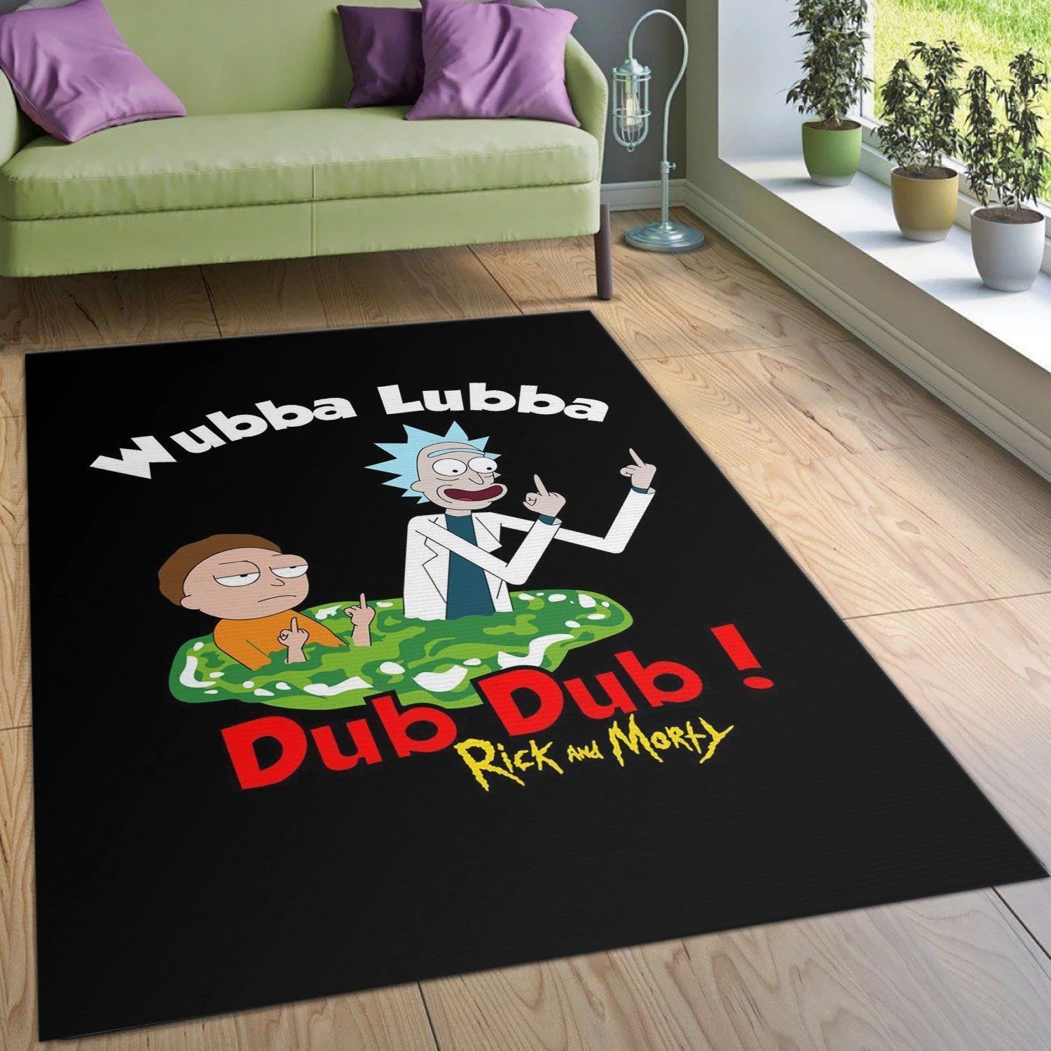 Rick And Morty Wubba Lubba Christmas Gift Rug Living Room Rug Home Decor Floor Decor - Indoor Outdoor Rugs