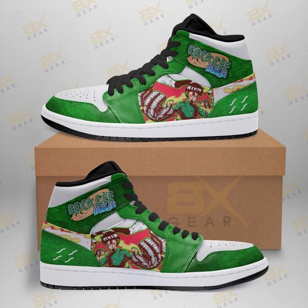 Rock Lee Naruto Anime Air Jordan Shoes Sport Sneakers