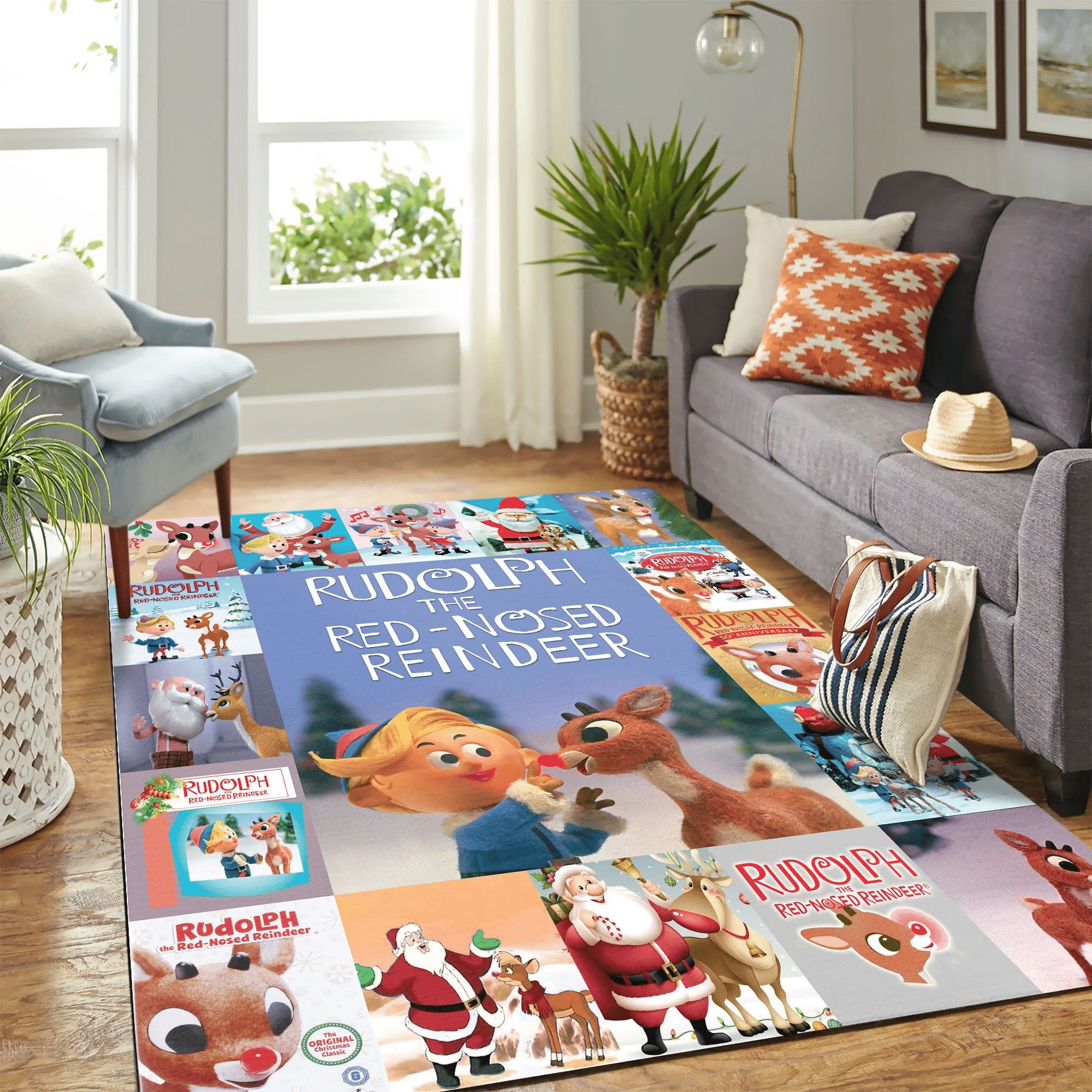 Rudolph The Red Nosed Reindeer Quilt Blanket Mk Carpet Area Rug Cb F Chrismas Gift - Indoor Outdoor Rugs