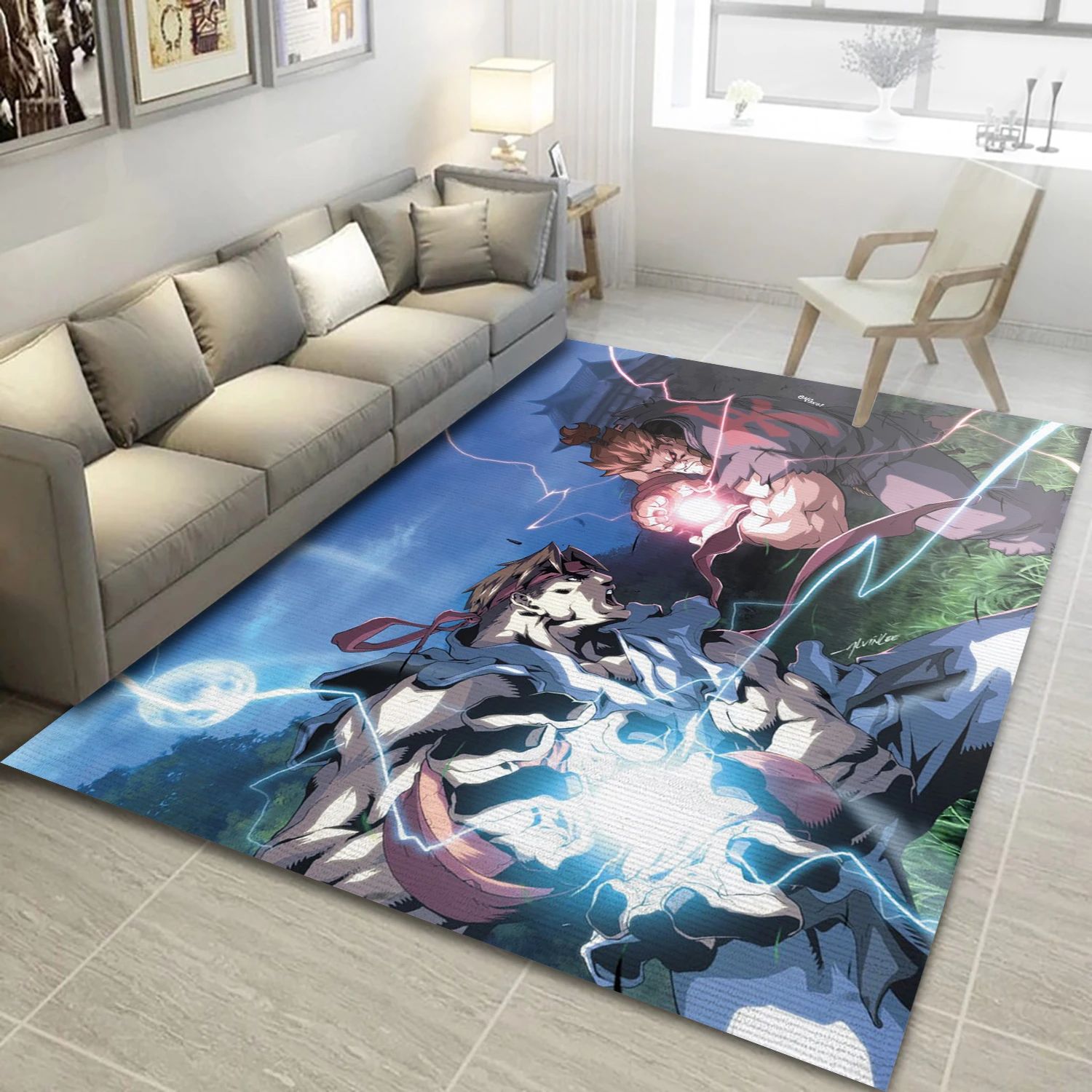 Ryu Street Fighter Video Game Area Rug Area