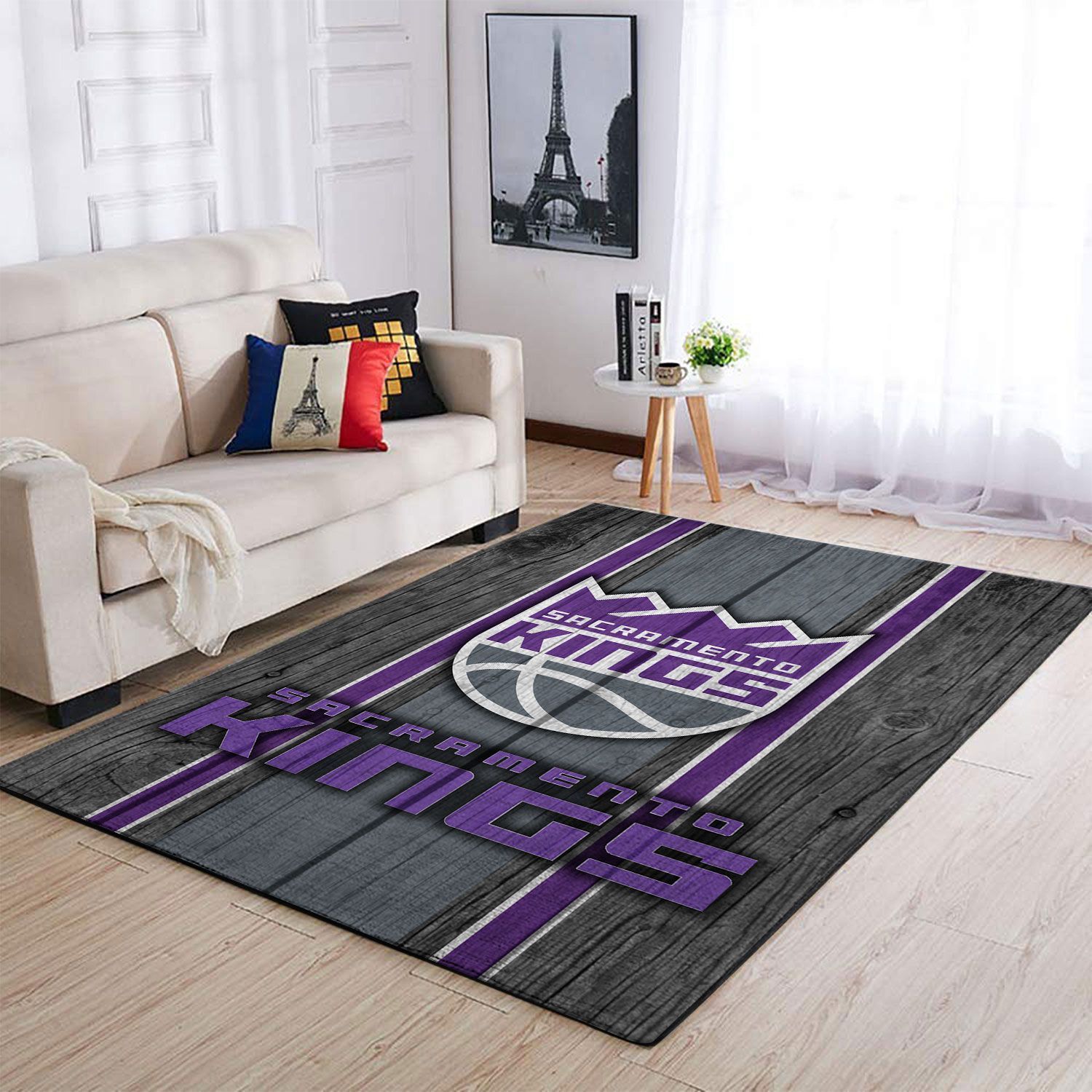 Sacramento Kings Nba Team Logo Wooden Style Nice Gift Home Decor Rectangle Area Rug - Indoor Outdoor Rugs