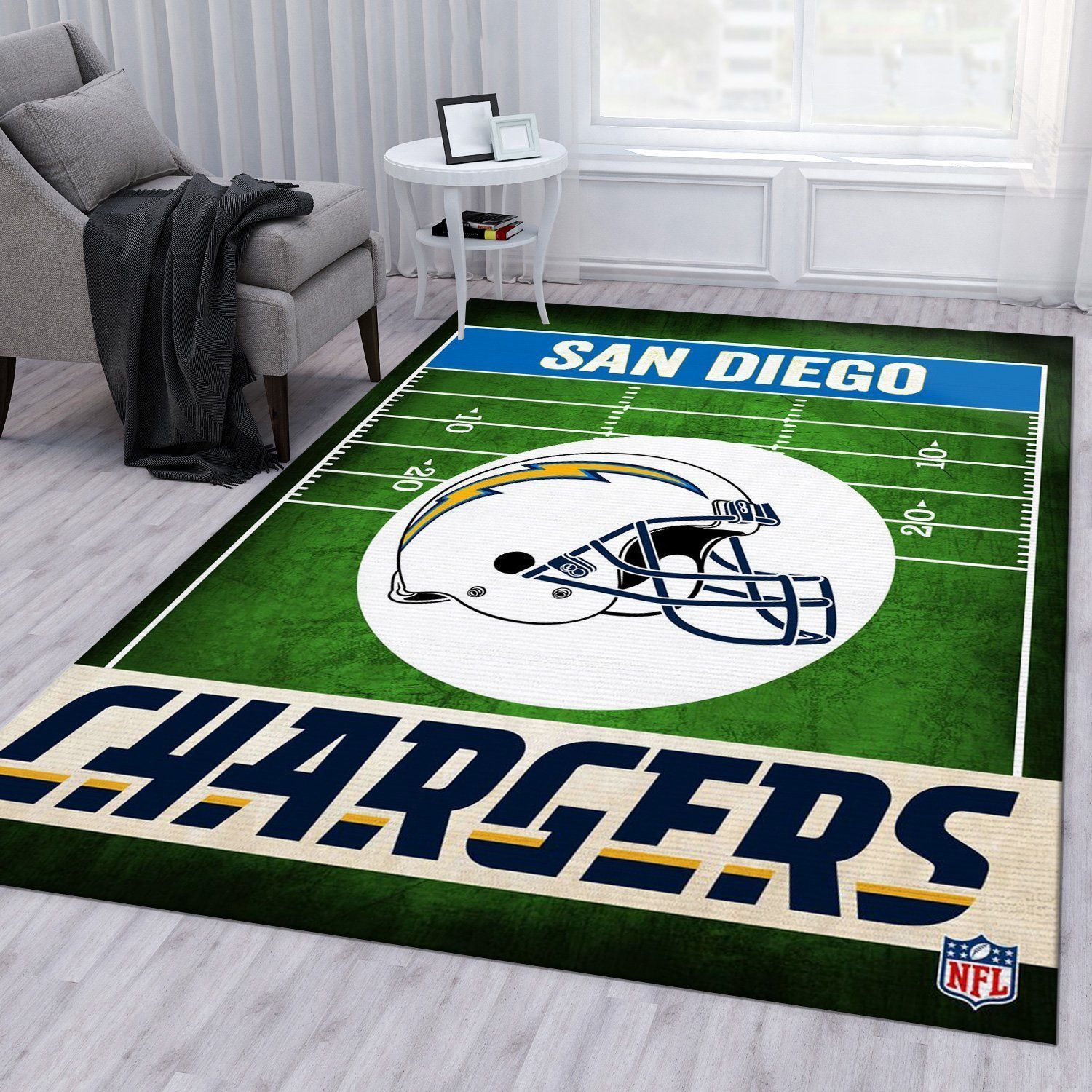 San Diego Chargers Retro Nfl Football Team Area Rug For Gift Living Room Rug US Gift Decor - Indoor Outdoor Rugs