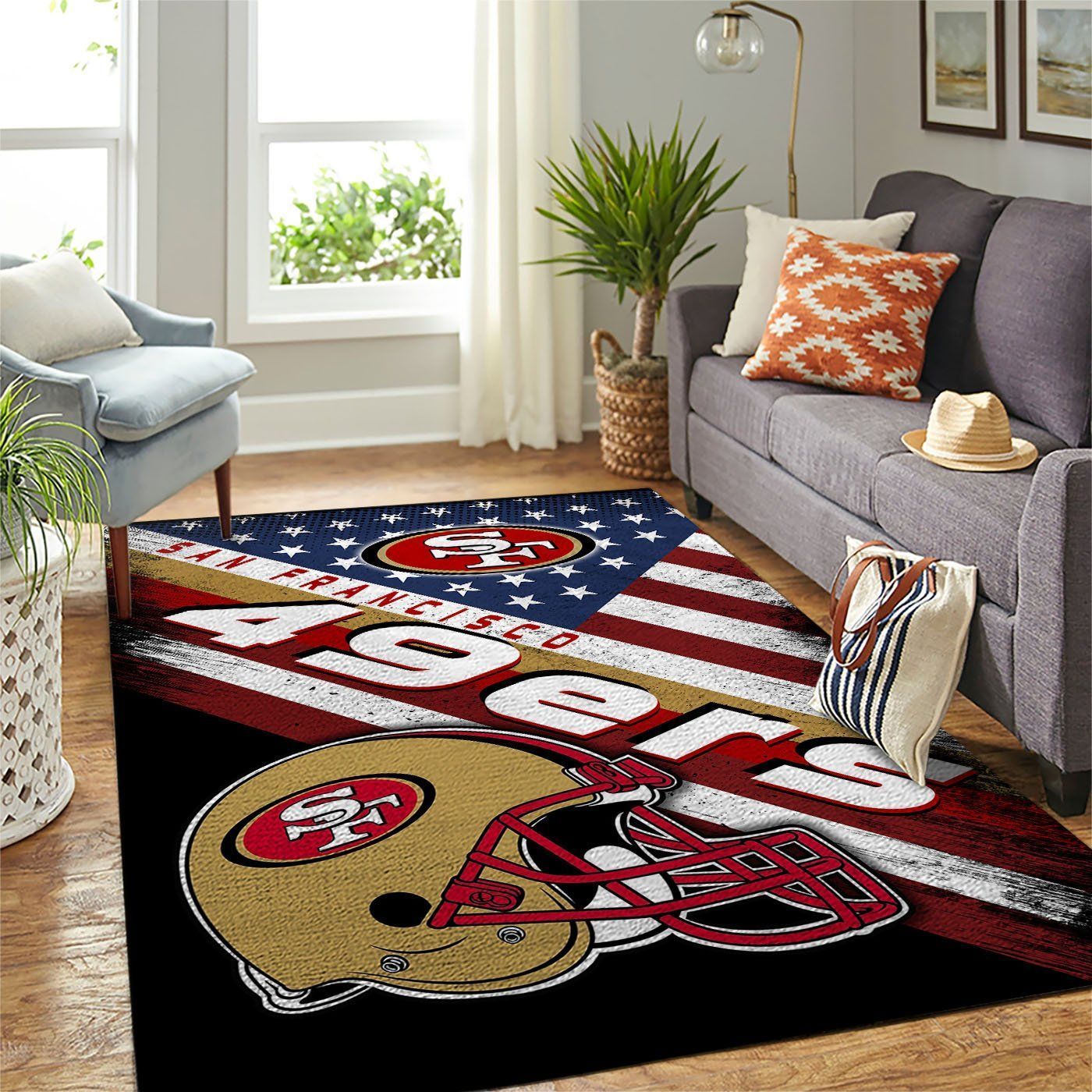 San Francisco 49ers Nfl Team Logo American Style Nice Gift Home Decor Area Rug Rugs For Living Room - Indoor Outdoor Rugs