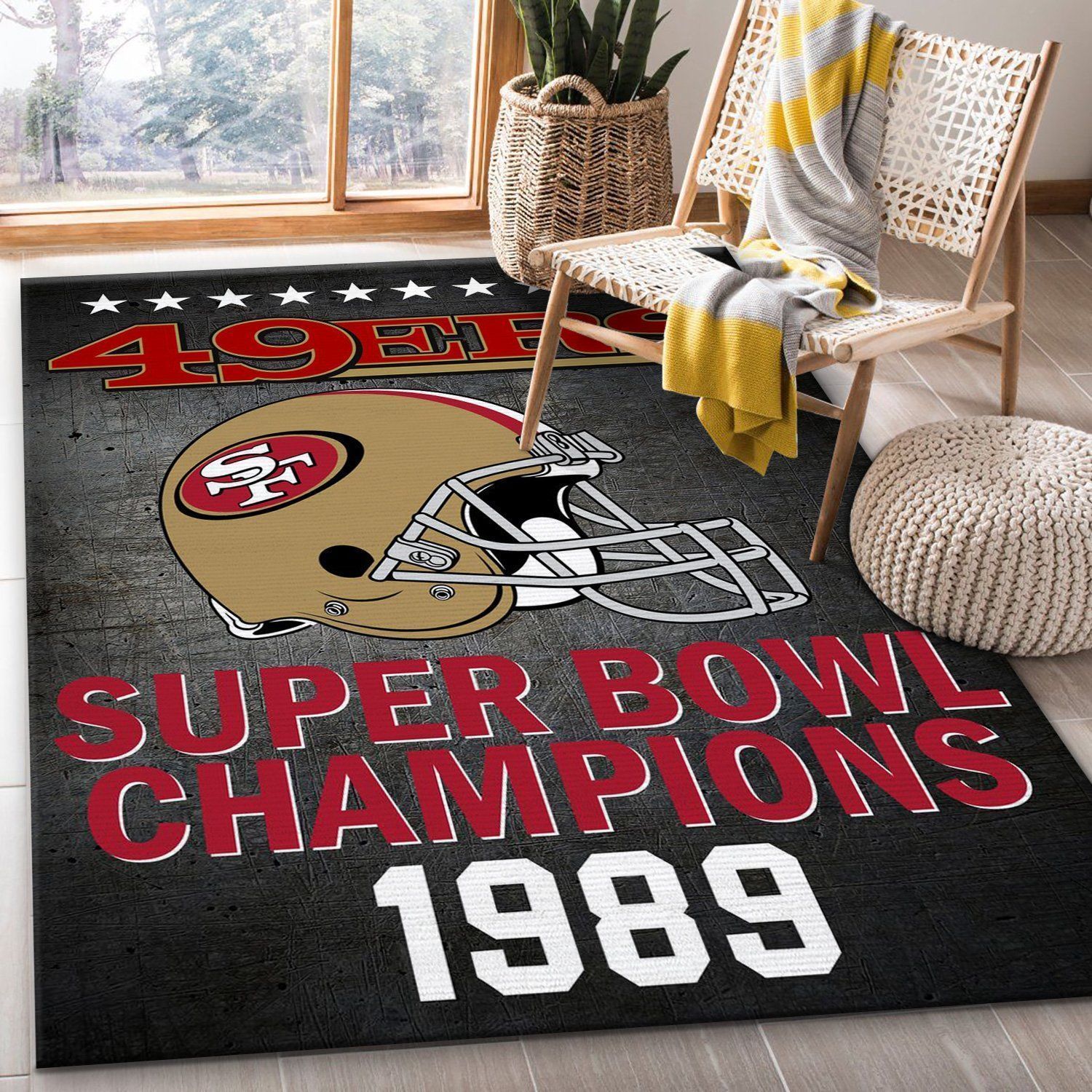 San Fransisco 49ers 1989 Nfl Football Team Area Rug For Gift Bedroom Rug US Gift Decor - Indoor Outdoor Rugs