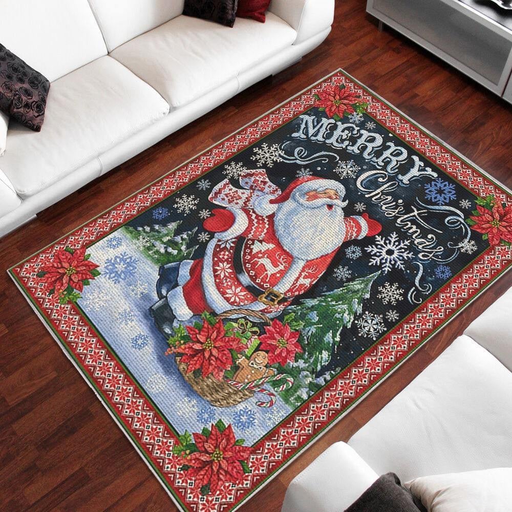 Santa Claus Area Rug Chrismas Gift - Indoor Outdoor Rugs