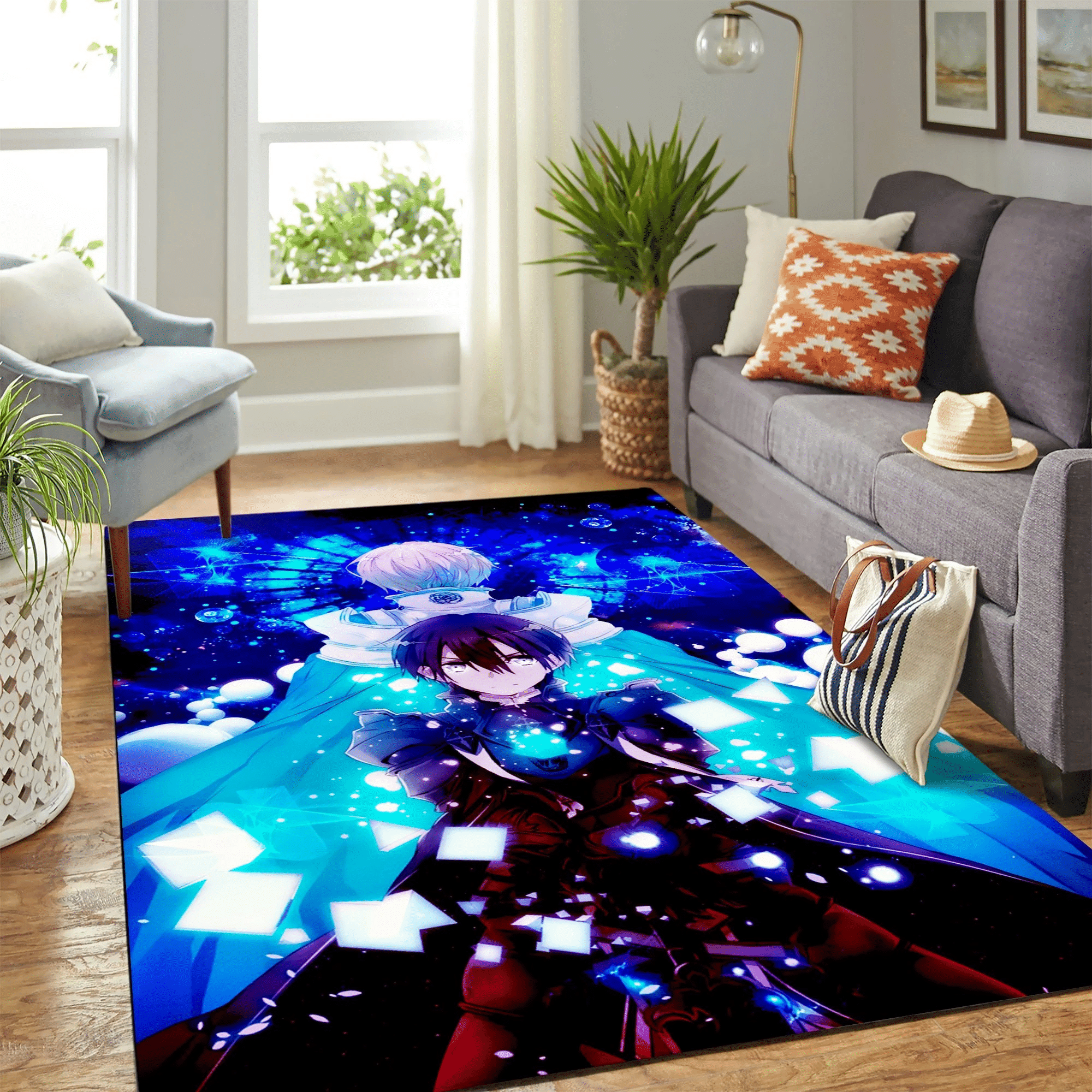 Sao Sword Art Online Nince Anime Carpet Area Rug Chrismas Gift - Indoor Outdoor Rugs