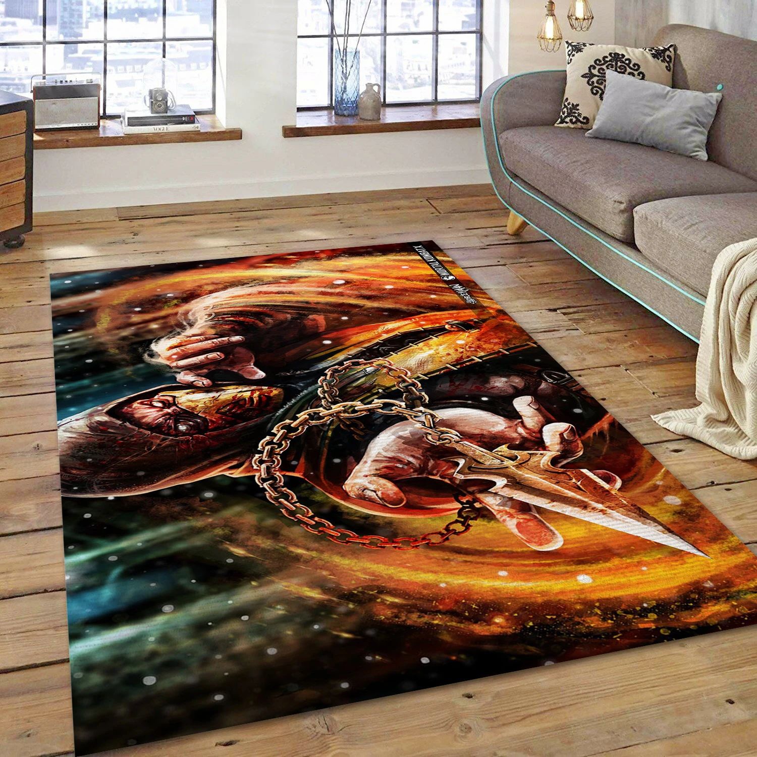 Scorpion Mortal Kombat X Video Game Reangle Rug