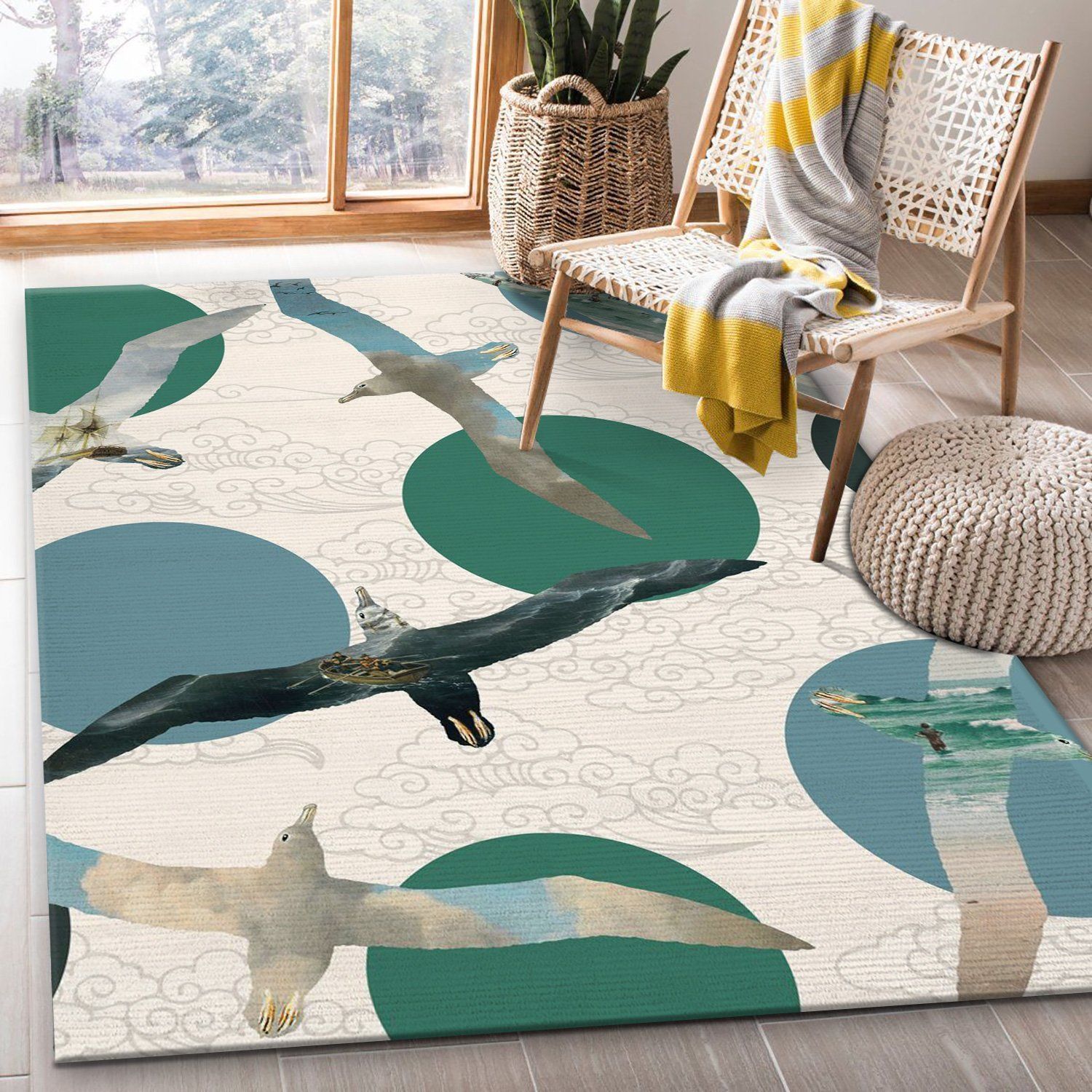 Seagull Polka Area Rug Carpet