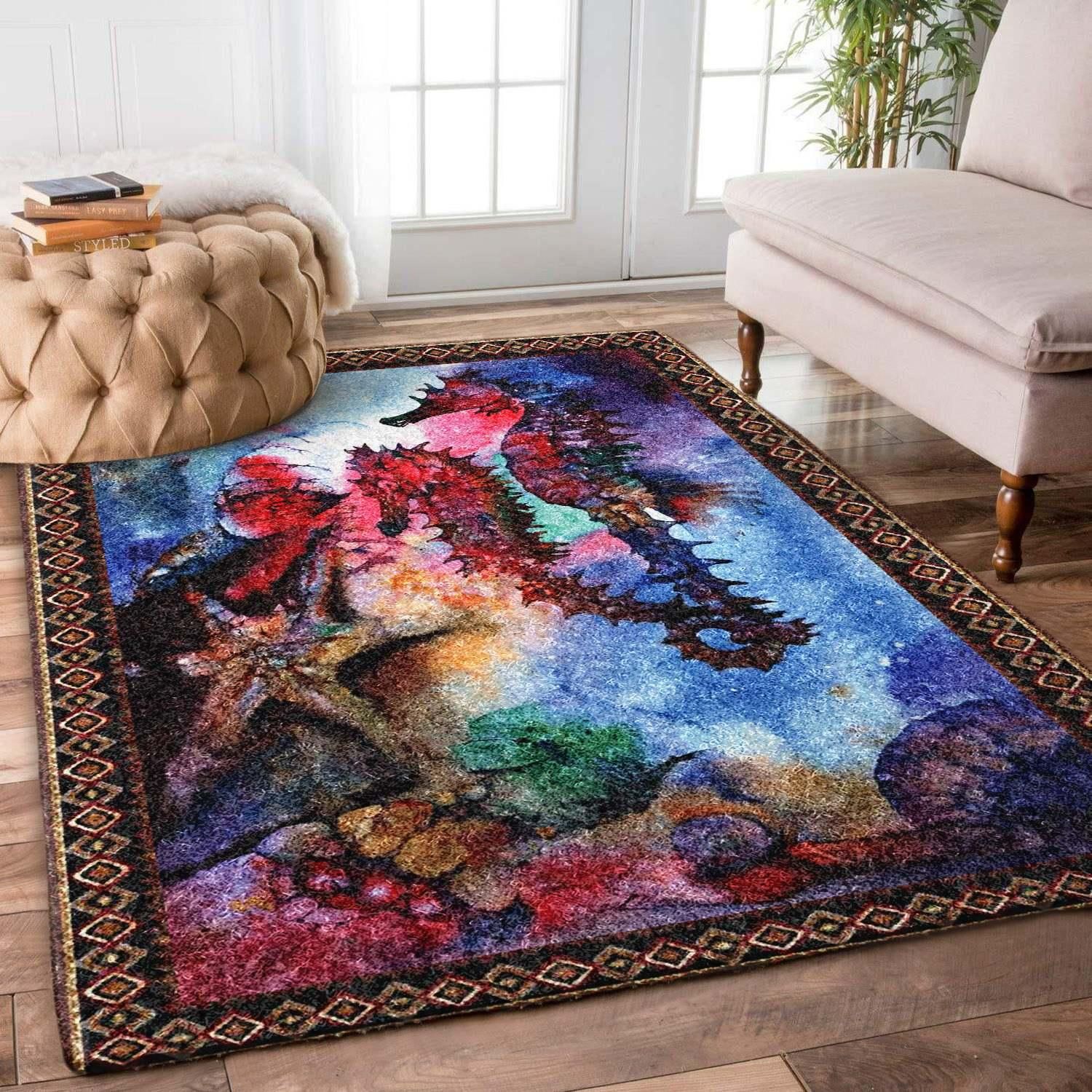 Seahorse Rug Chrismas Gift - Indoor Outdoor Rugs