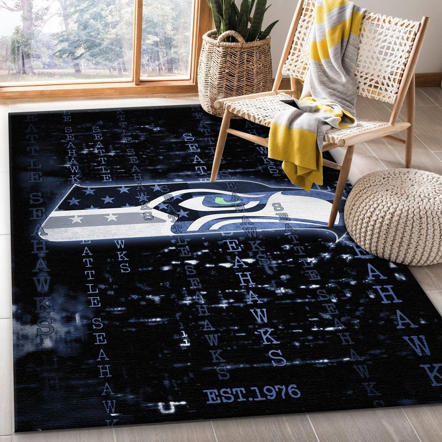 Seattle Seahawks Nfl Area Rug For Christmas Living Room Rug Home US Decor - Indoor Outdoor Rugs