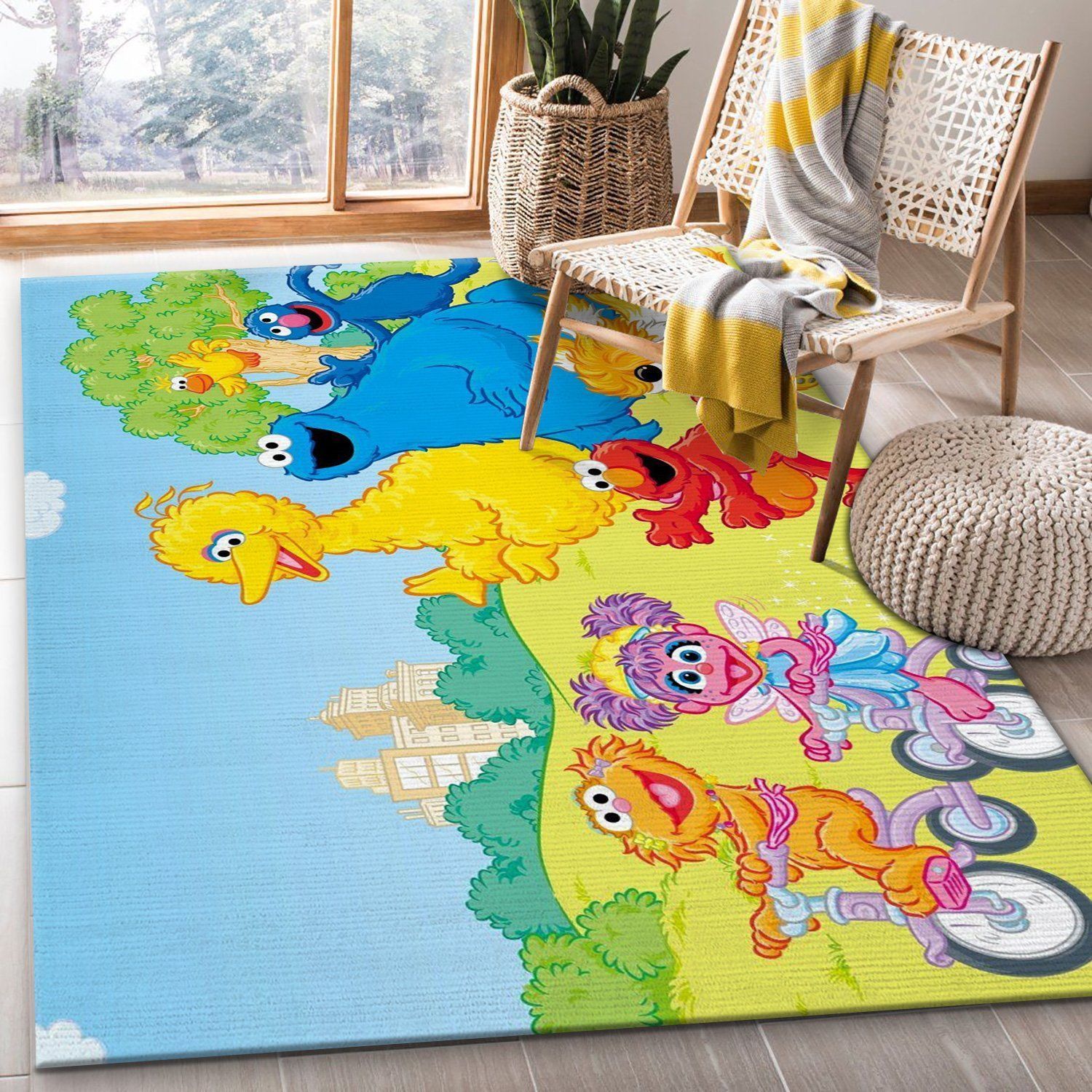 Sesame Street 2 Area Rug Living Room Rug Family Gift US Decor - Indoor Outdoor Rugs 