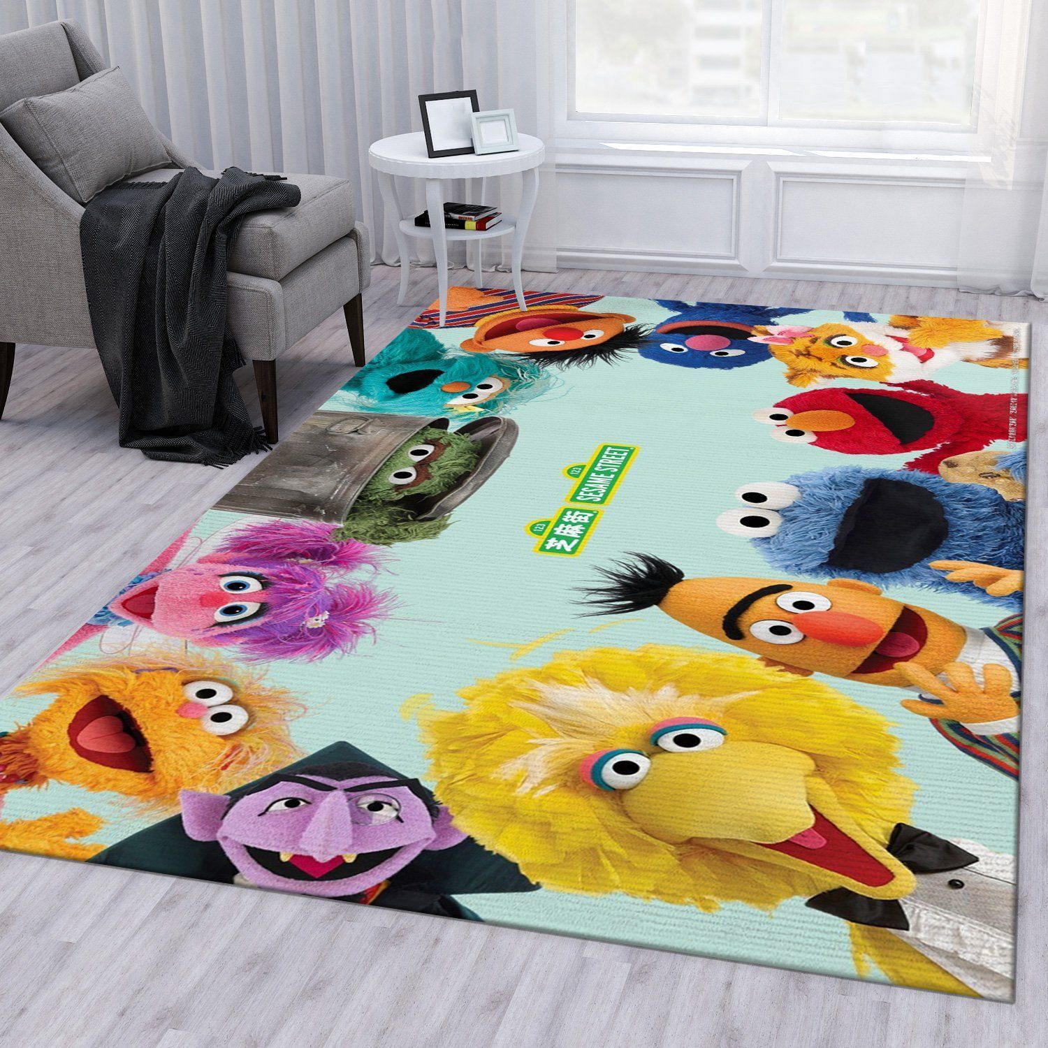 Sesame Street 5 Area Rug For Christmas Living Room Rug Family Gift US Decor - Indoor Outdoor Rugs