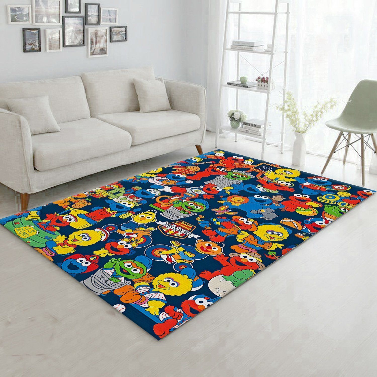 Sesame Street Muppets Characters Area Rug Carpet Living Room Rugs Floor Decor - Indoor Outdoor Rugs