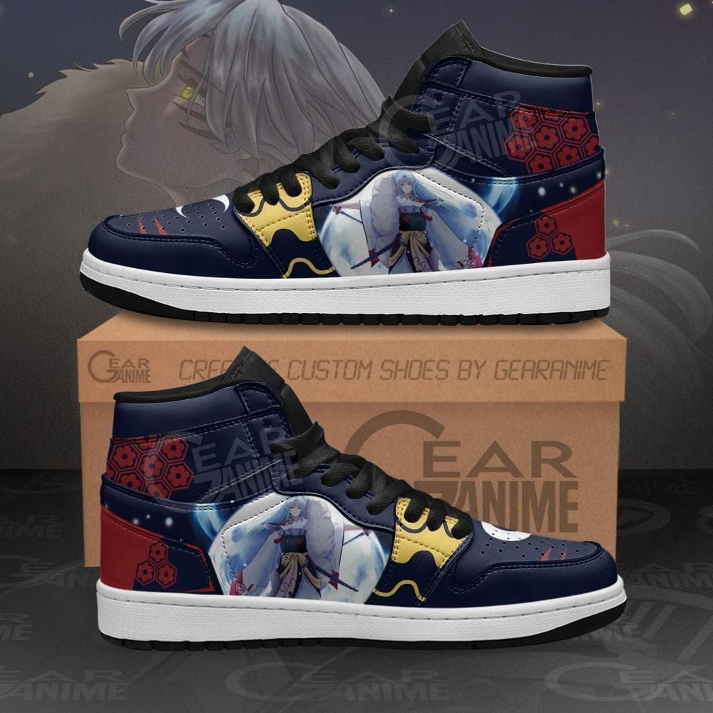 Sesshomaru Dark Theme Custom Anime Air Jordan Shoes Sport Sneakers