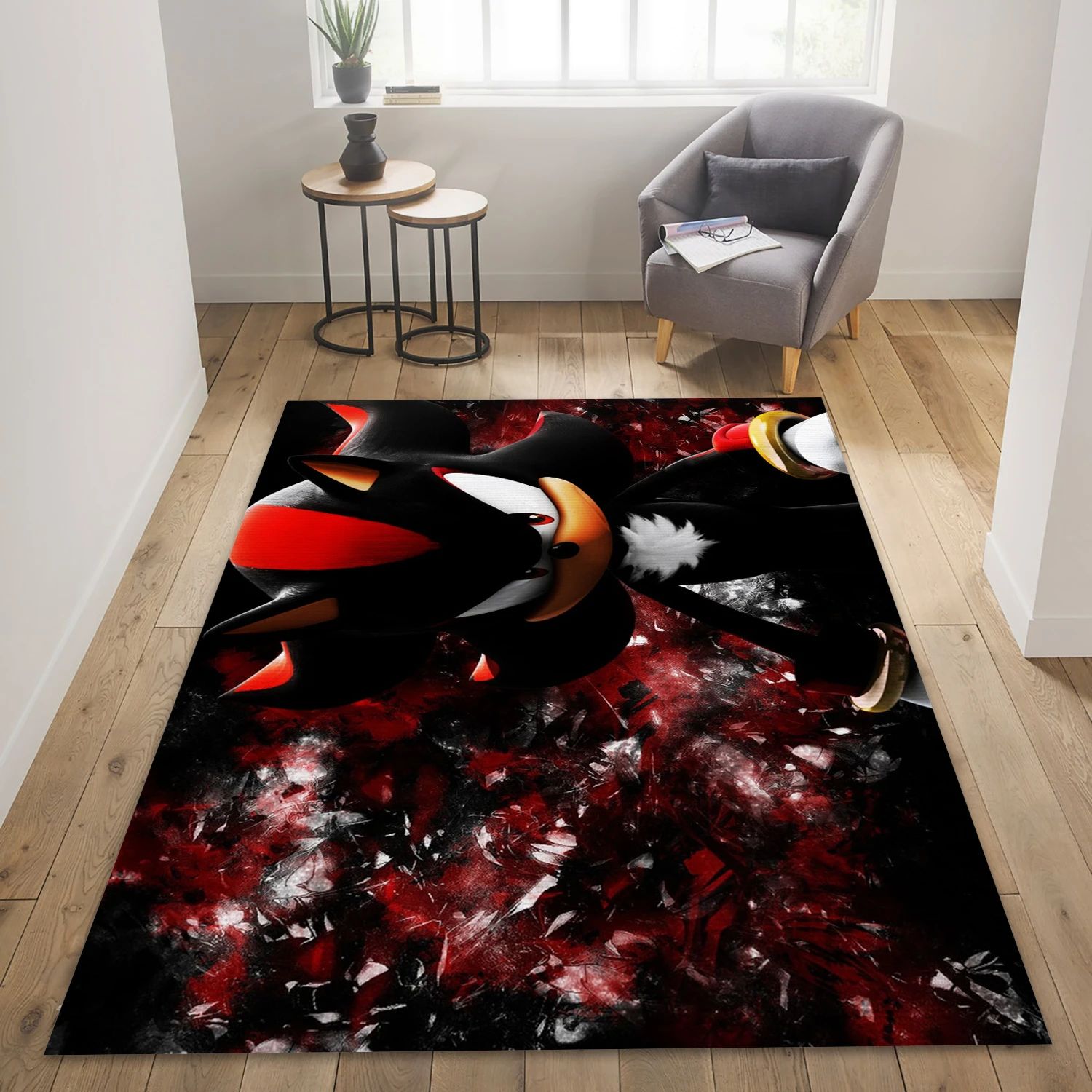 Shadow The Hedgehog Video Game Reangle Rug, Living Room Rug - Christmas Gift Decor - Indoor Outdoor Rugs