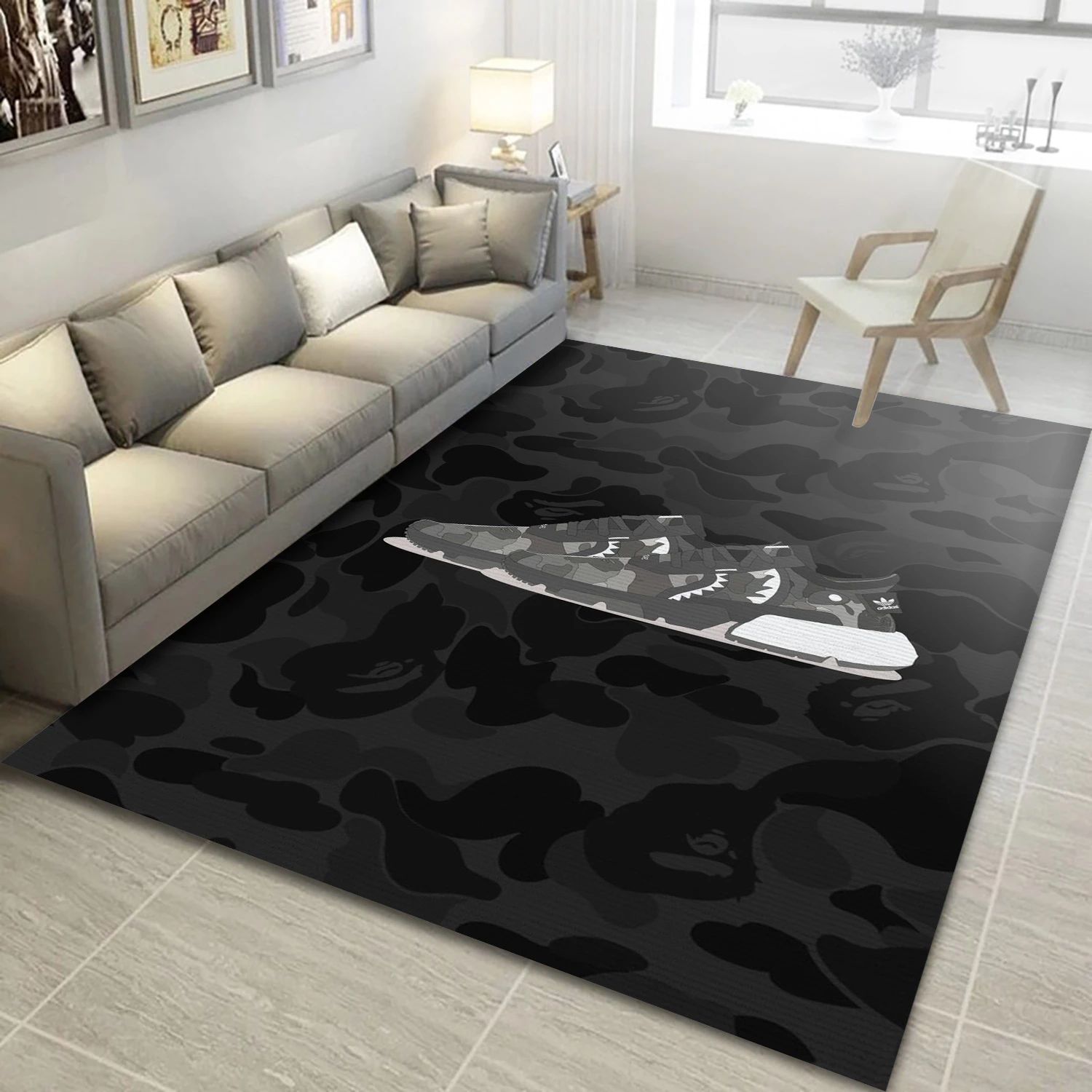 Sharkes Sneakers 1 Fashion Brand Area Rug