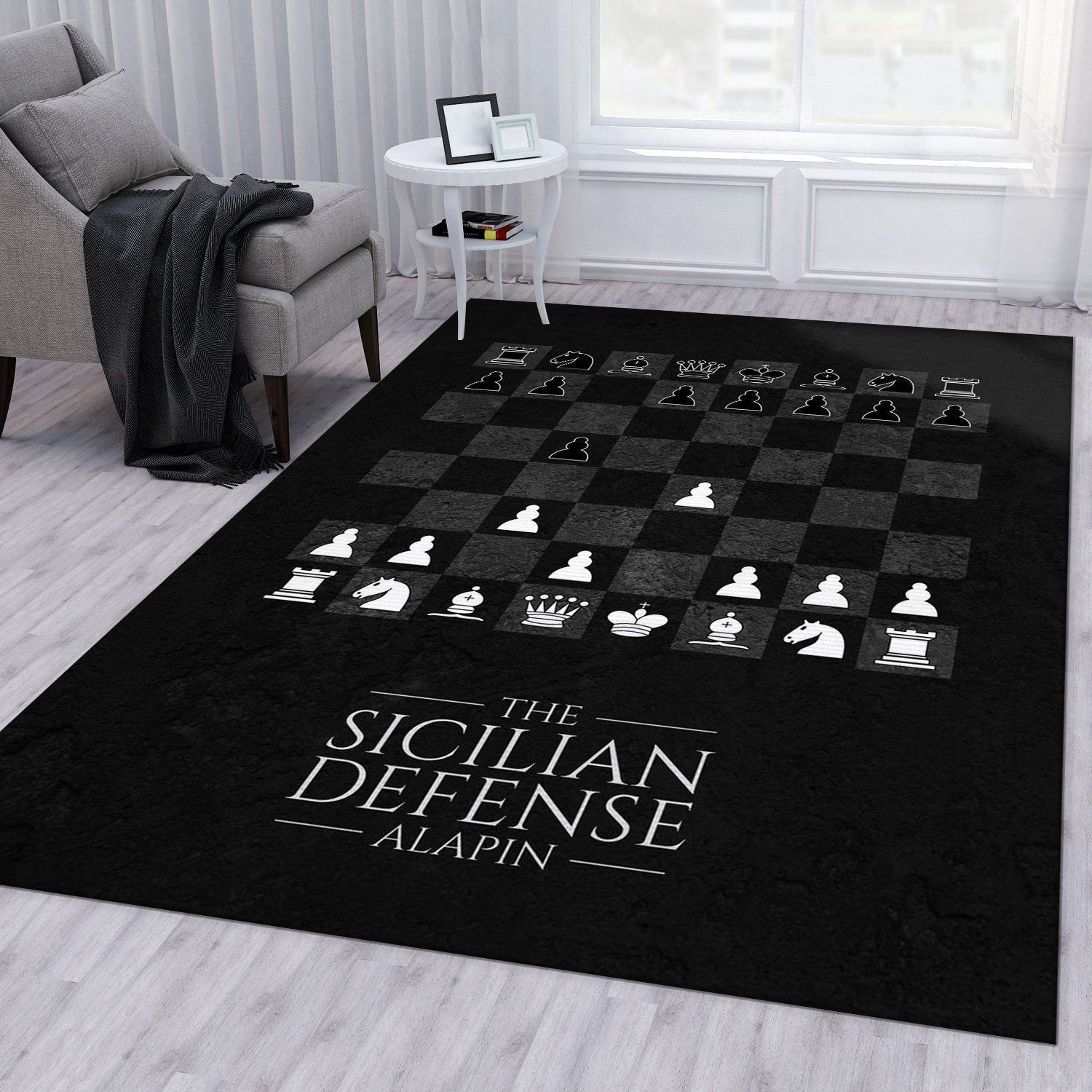 Sicilian Defense Alapin Area Rug Living Room Rug US Gift Decor - Indoor Outdoor Rugs