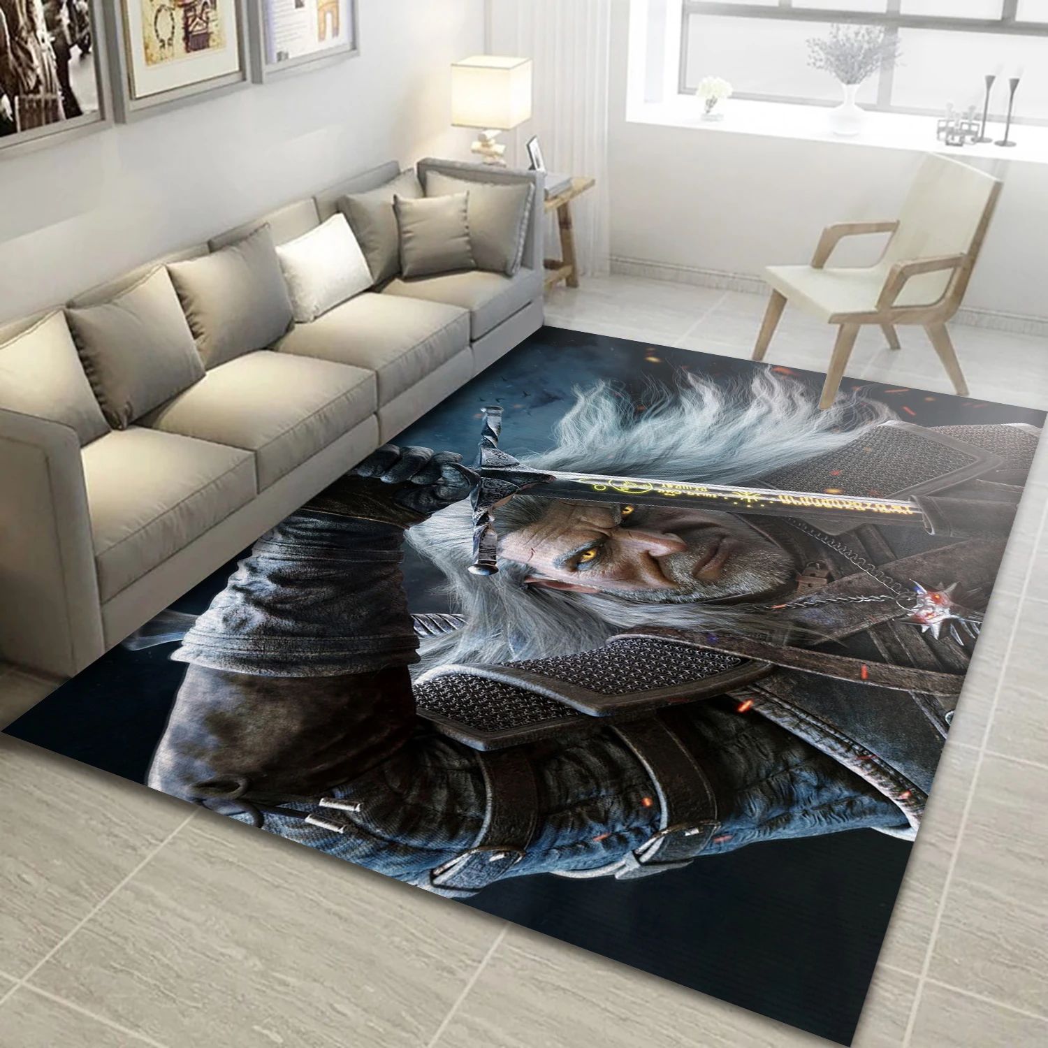 Silver For Monsters Video Game Area Rug For Christmas