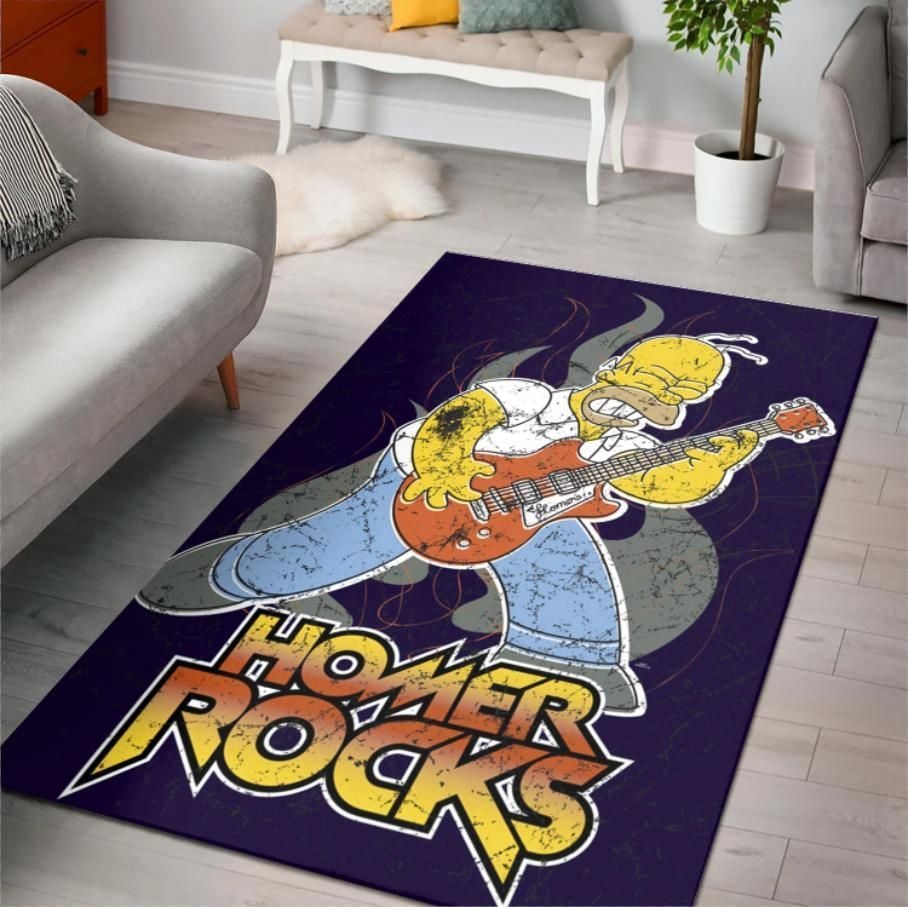 Simpsons Homer Rock Area Rug Rugs For Living Room Rug Home Decor – Indoor Outdoor Rugs 
