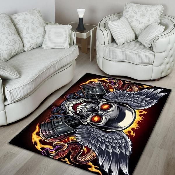 Skull Area Rug Chrismas Gift - Indoor Outdoor Rugs