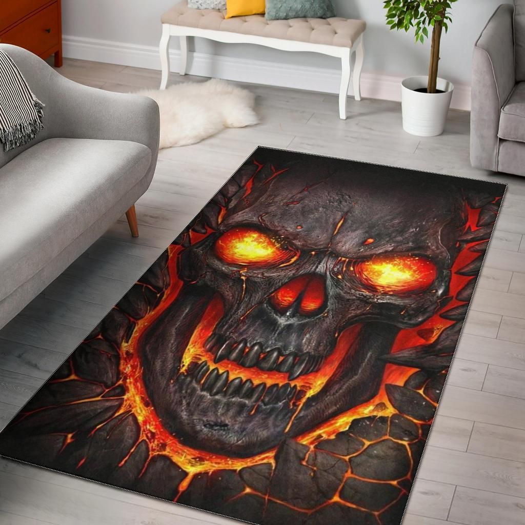 Skull Area Rug Chrismas Gift - Indoor Outdoor Rugs