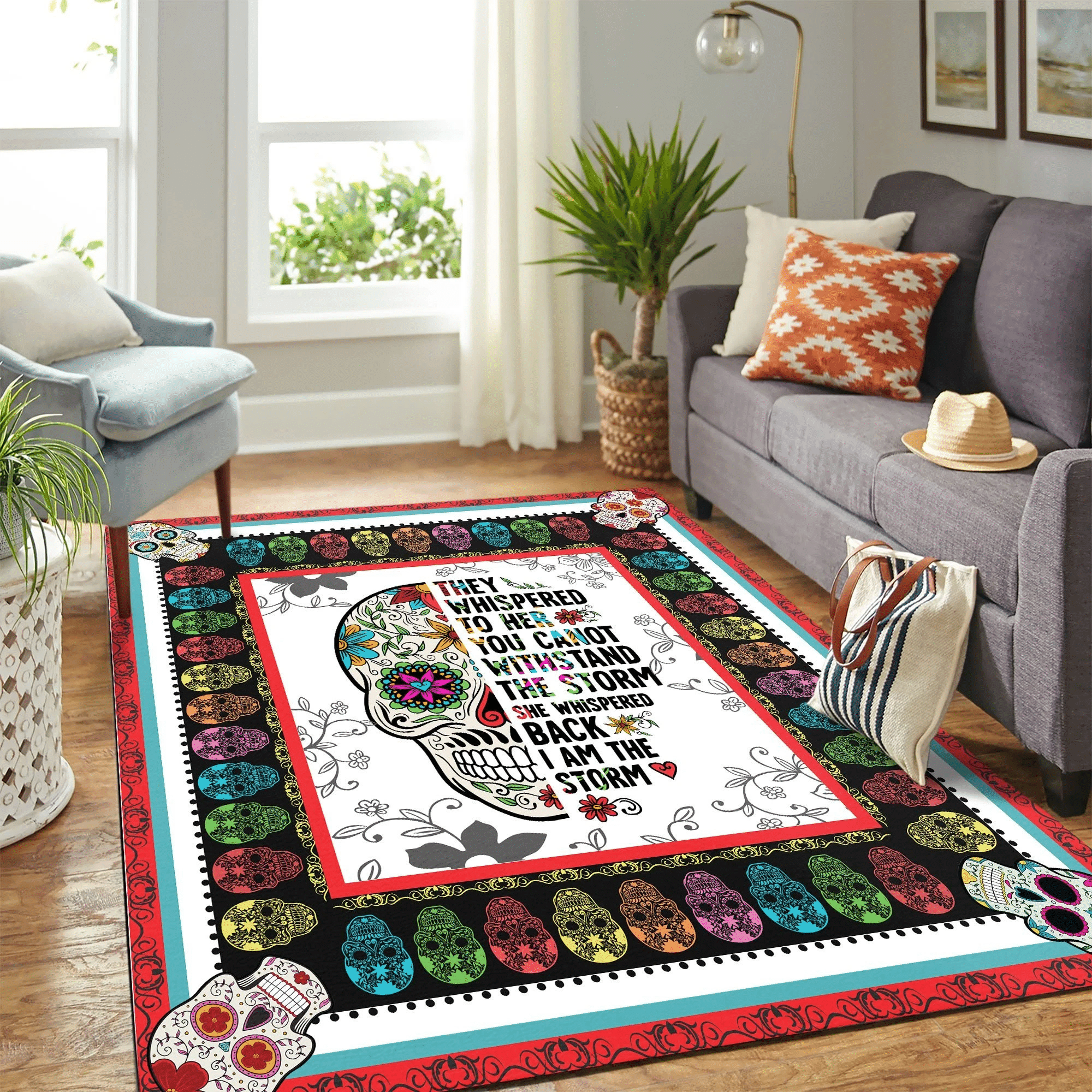 Skull Mk Carpet Area Rug Chrismas Gift - Indoor Outdoor Rugs