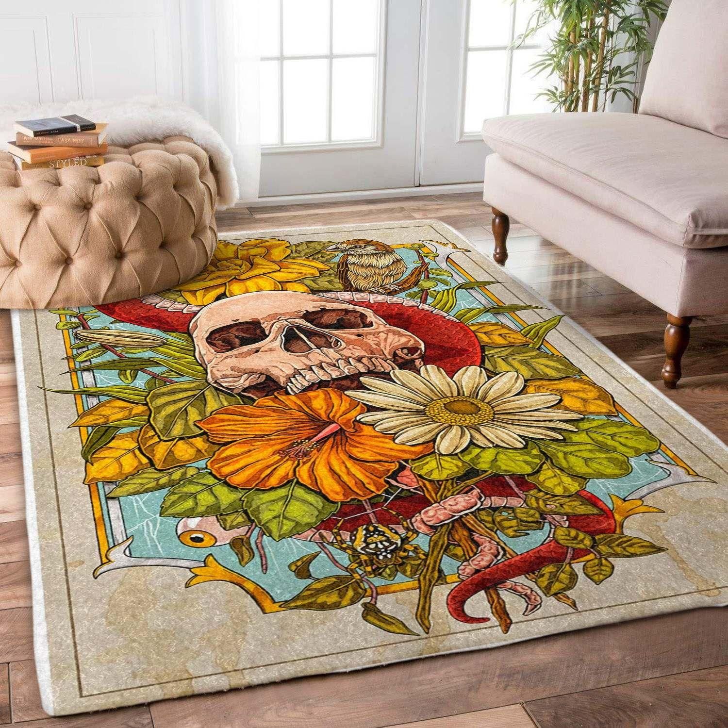 Skull Rug Chrismas Gift - Indoor Outdoor Rugs