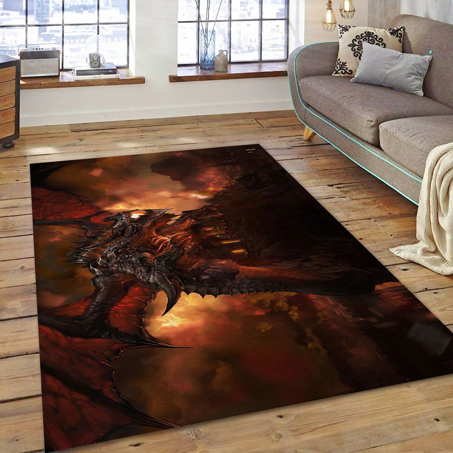 Sky Deathwing World Of Warcraft Gaming Area Rug